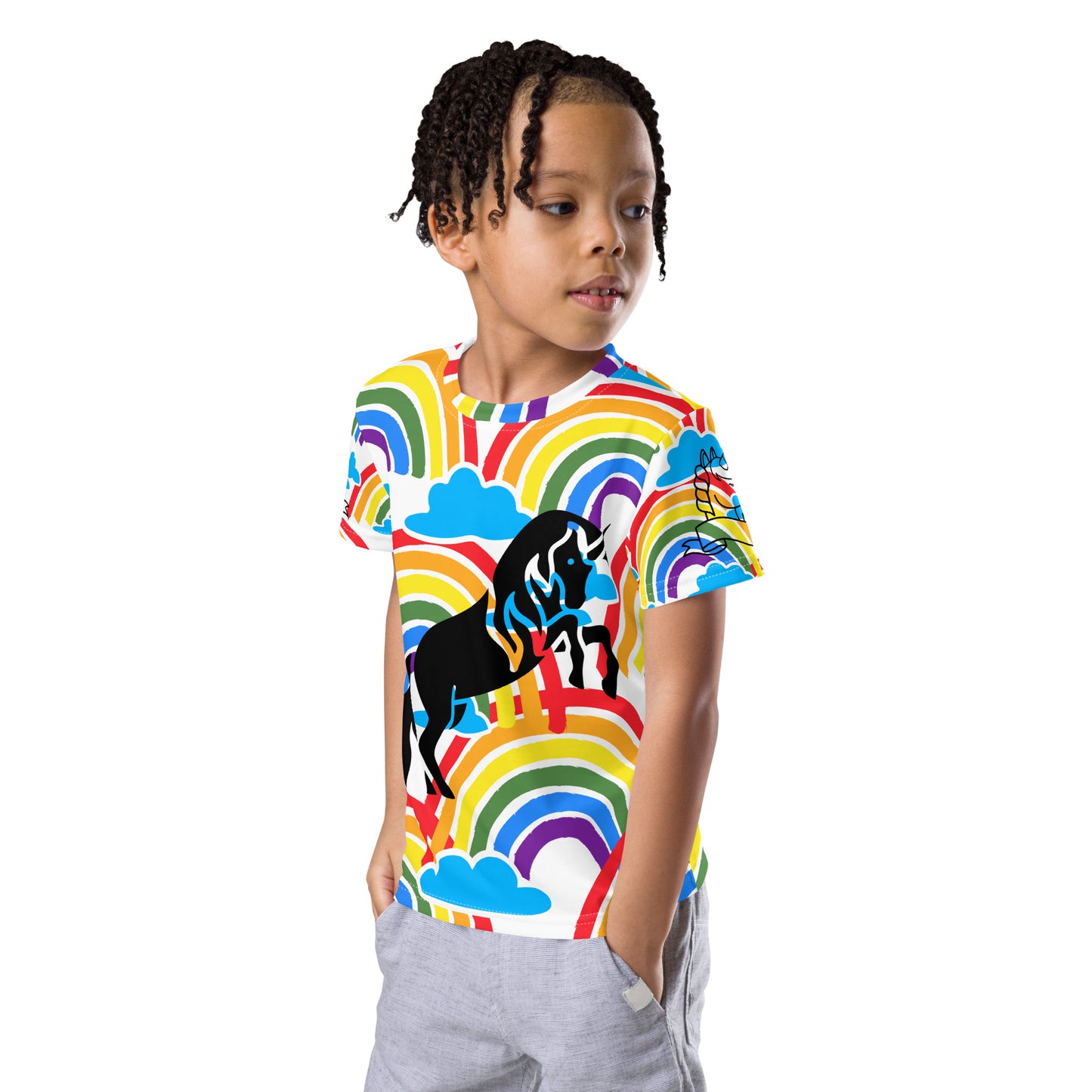 Rainbow Unicorn - Kids crew neck t-shirt - ELLACO
