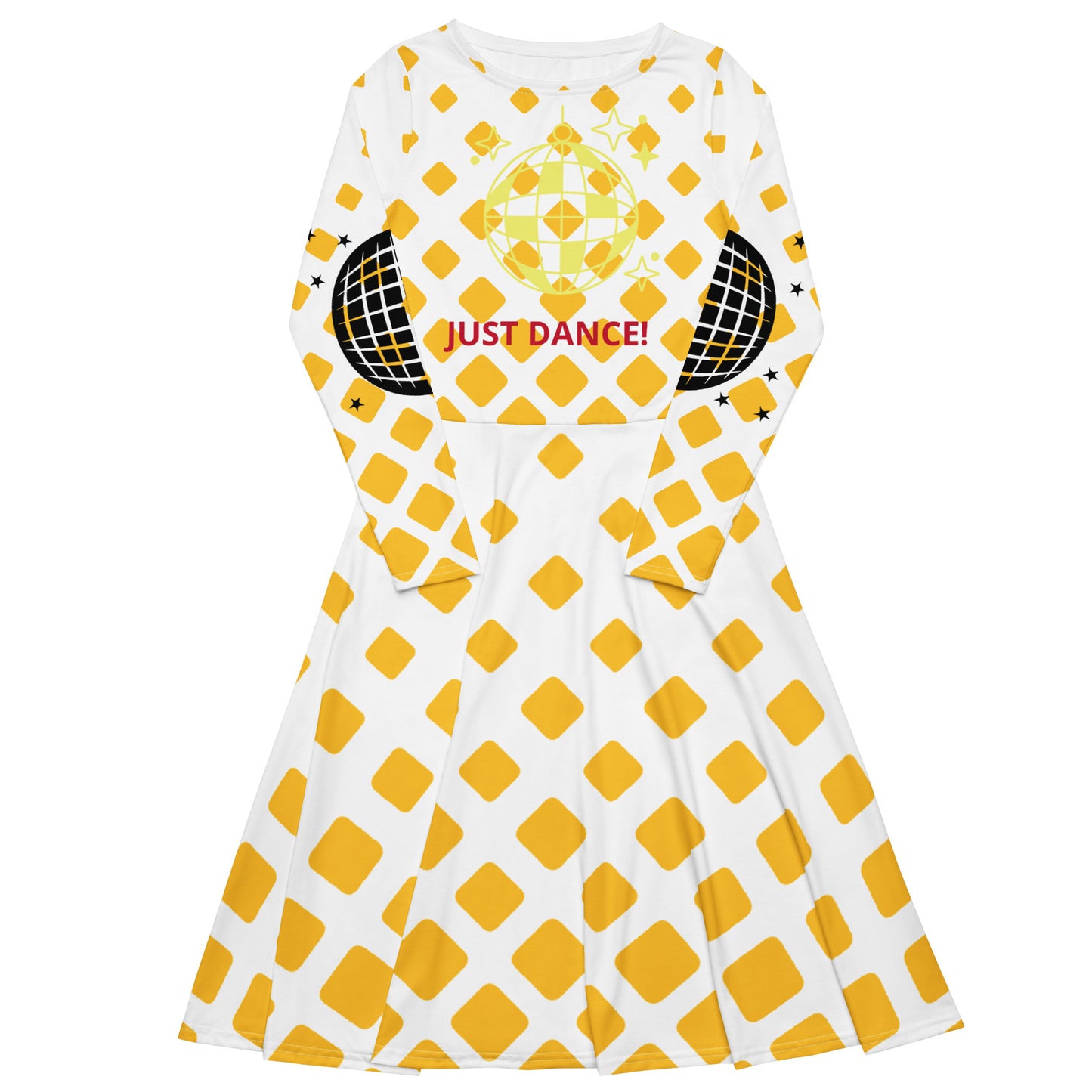 ¡ROCK OUT! - Vestido midi de manga larga con estampado integral - ELLACO