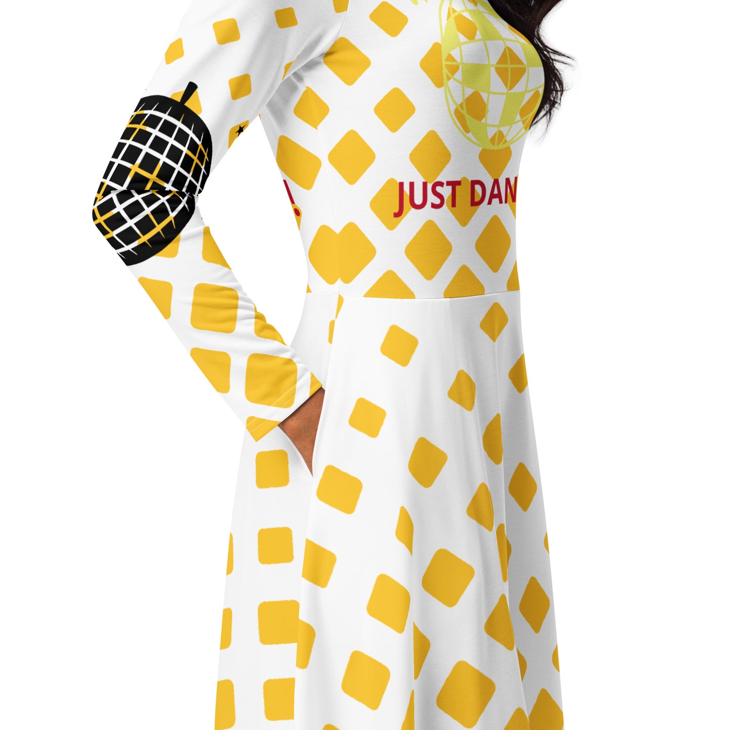 ¡ROCK OUT! - Vestido midi de manga larga con estampado integral - ELLACO