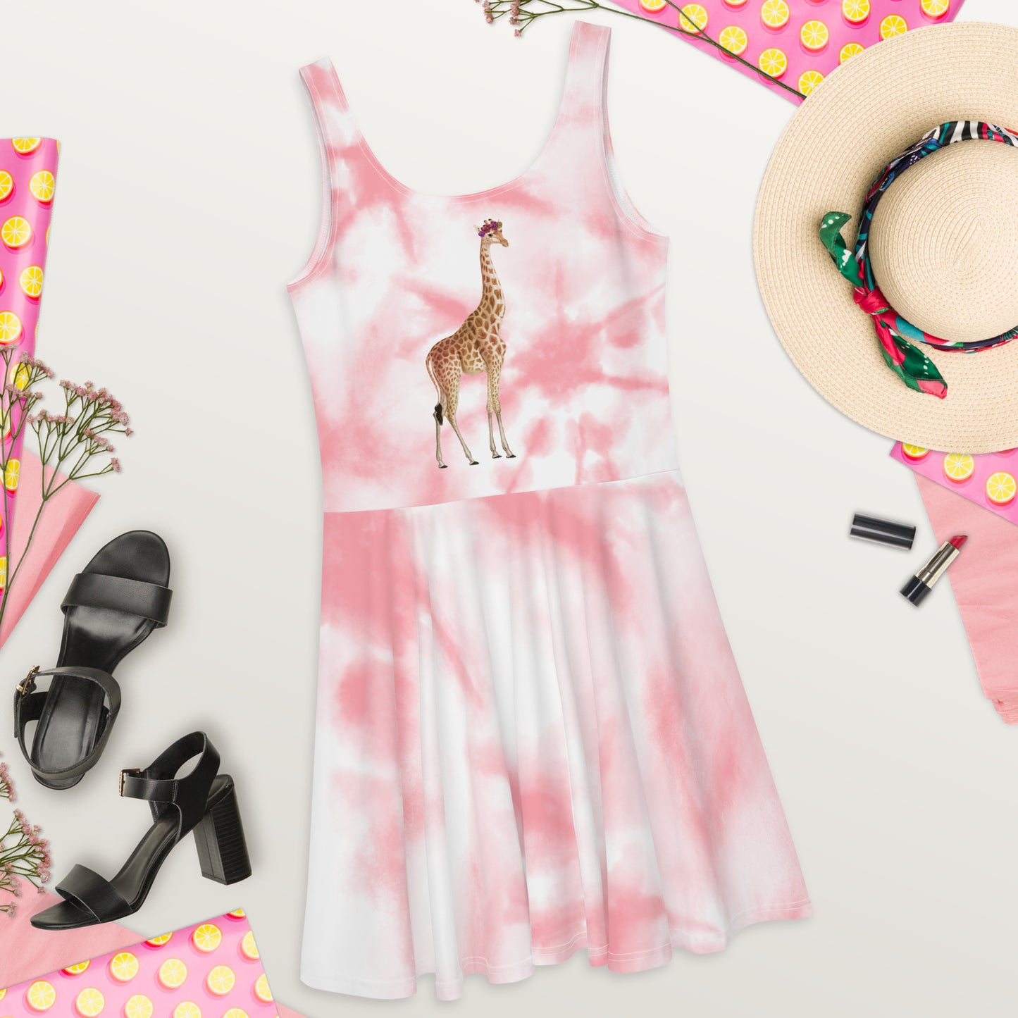 I'm a Giraffe Girl Now!- Skater Dress - ELLACO