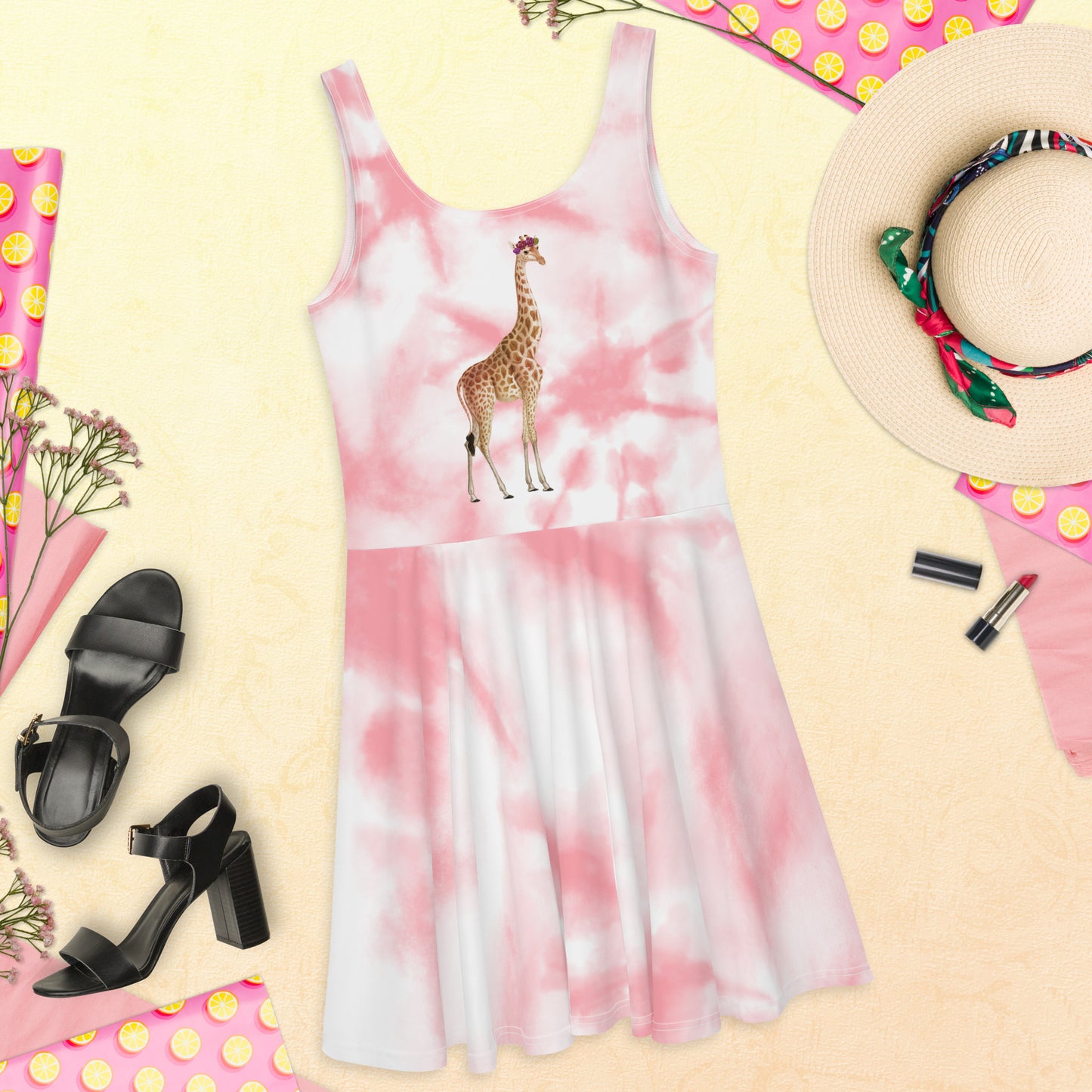 I'm a Giraffe Girl Now!- Skater Dress - ELLACO