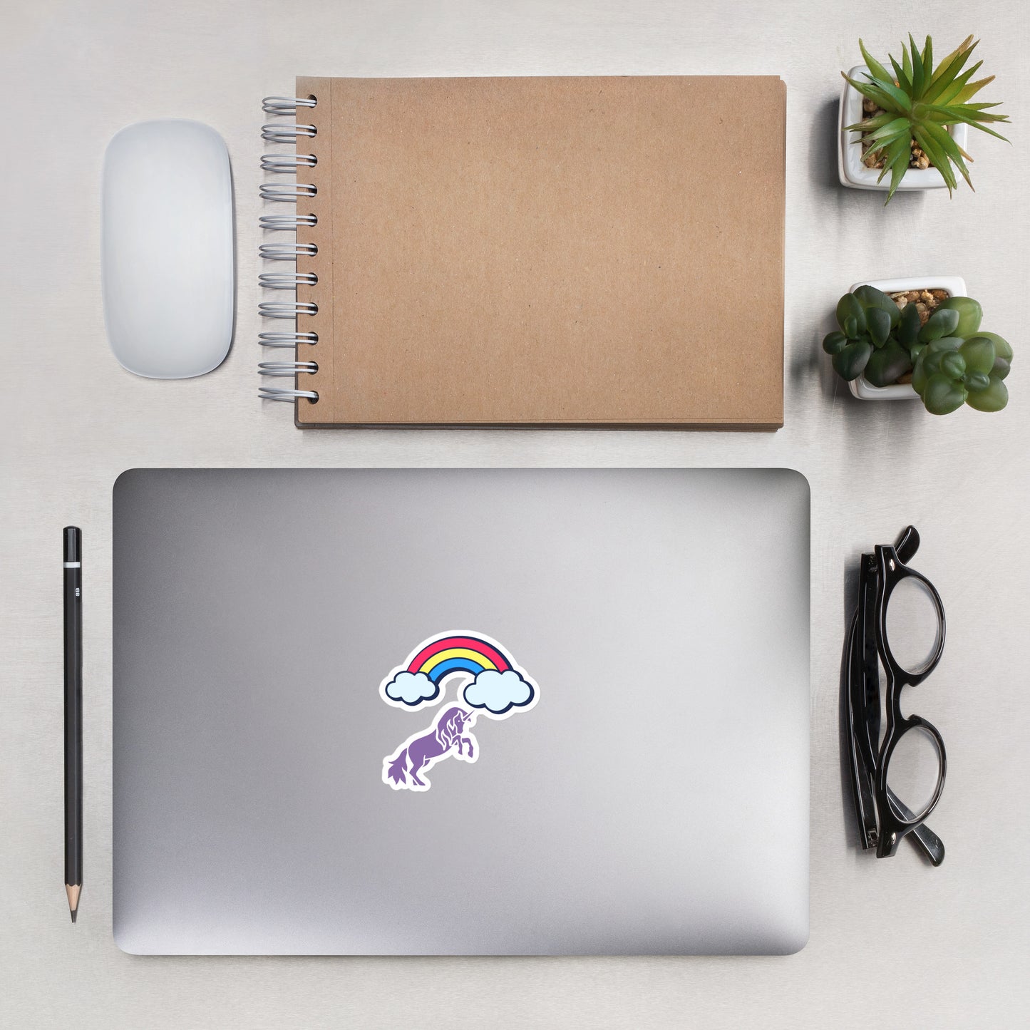 Pegatinas de burbujas de unicornio arcoíris gratis - ELLACO