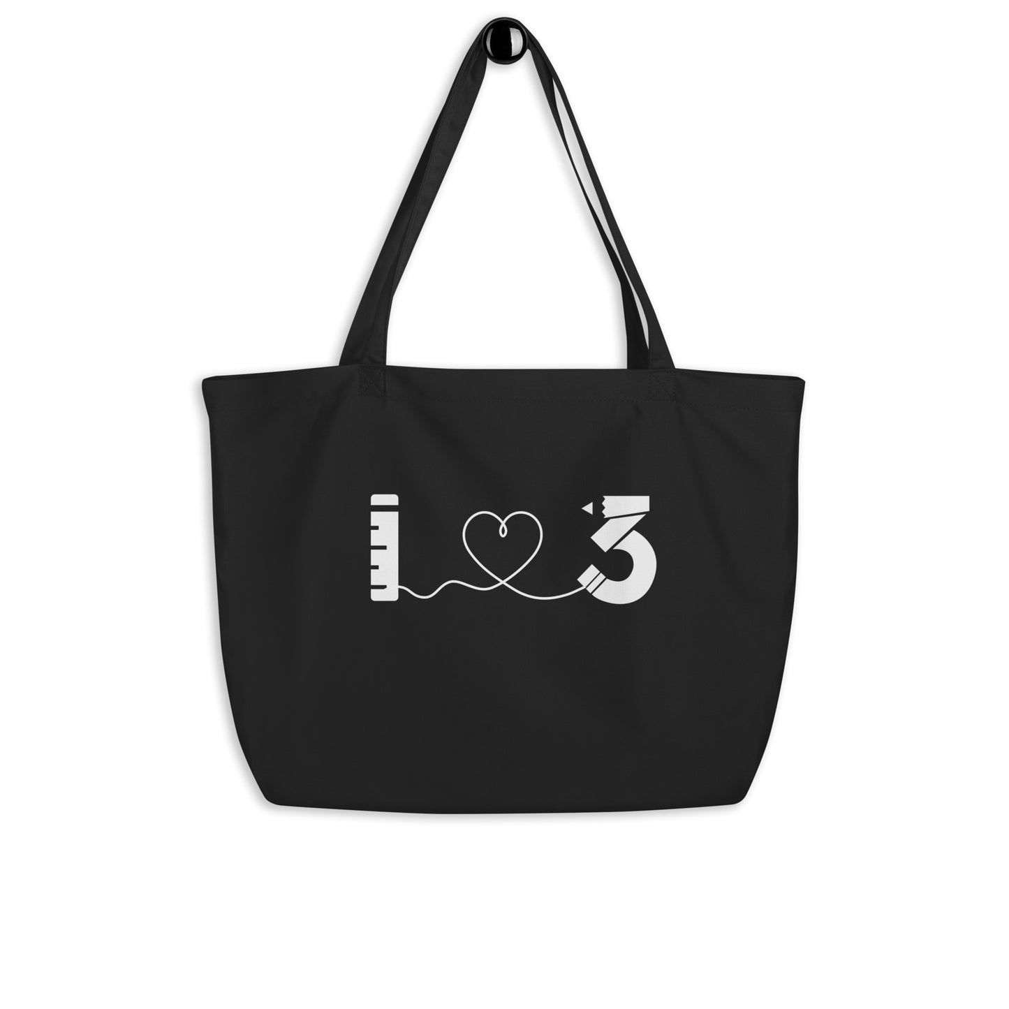 Bolsa de tela orgánica grande - LAUSD - ThirdStreetES - HeartStringLogo