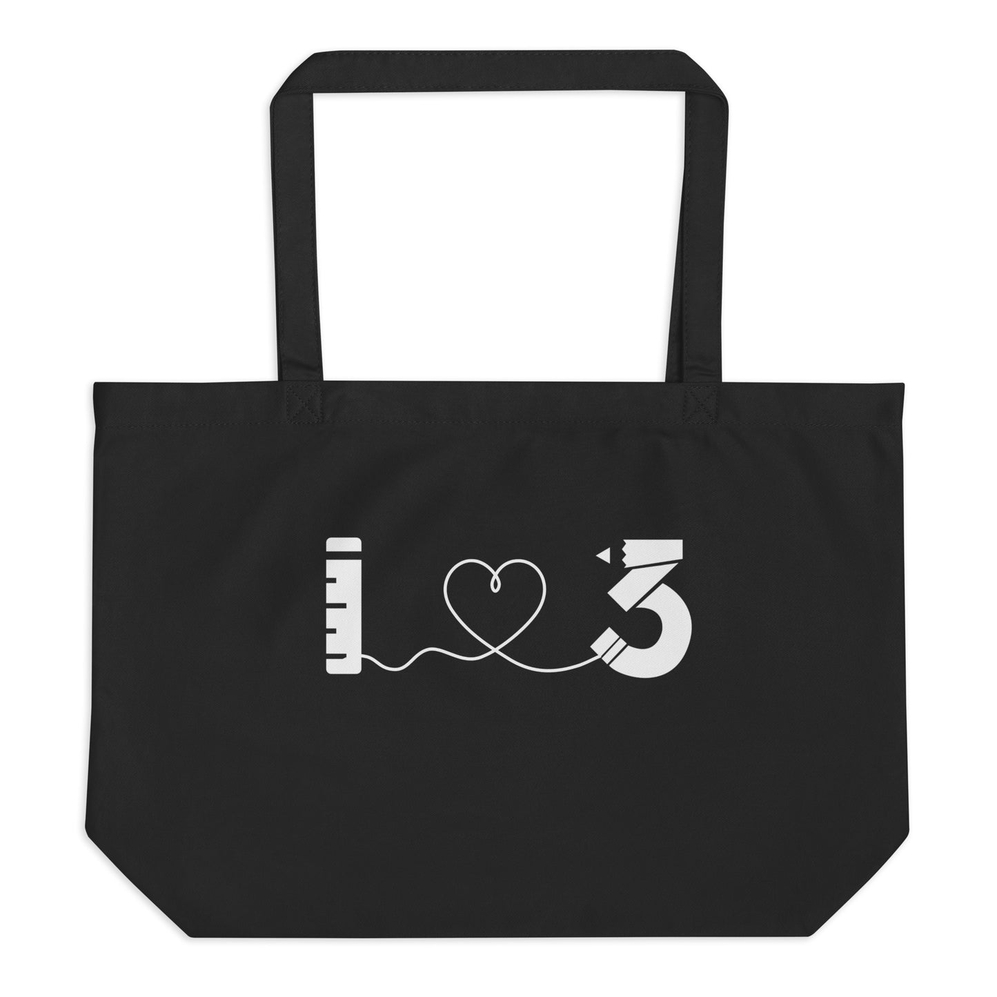 Bolsa de tela orgánica grande - LAUSD - ThirdStreetES - HeartStringLogo