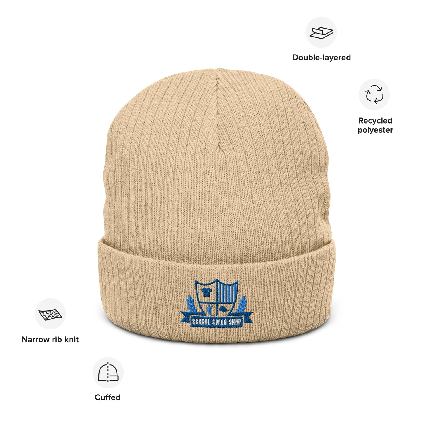 Ribbed knit beanie - School Swag Shop