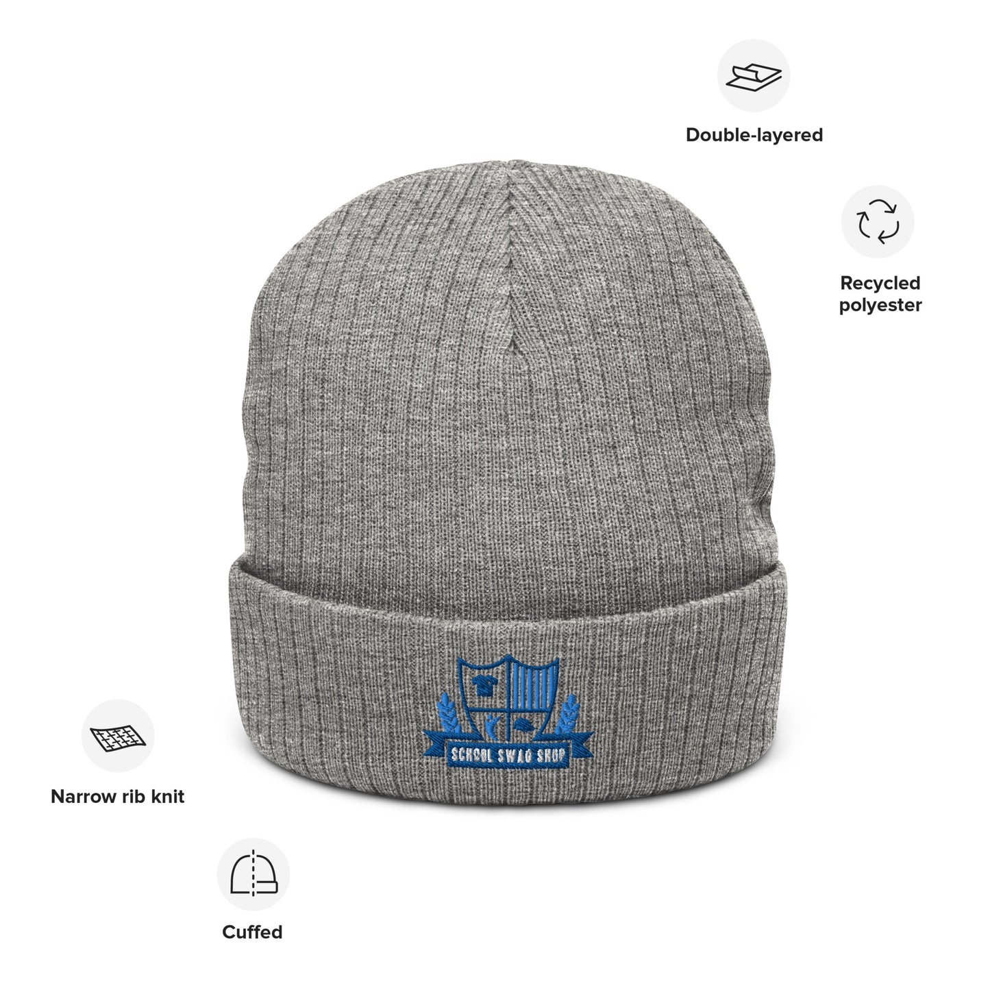 Ribbed knit beanie - School Swag Shop