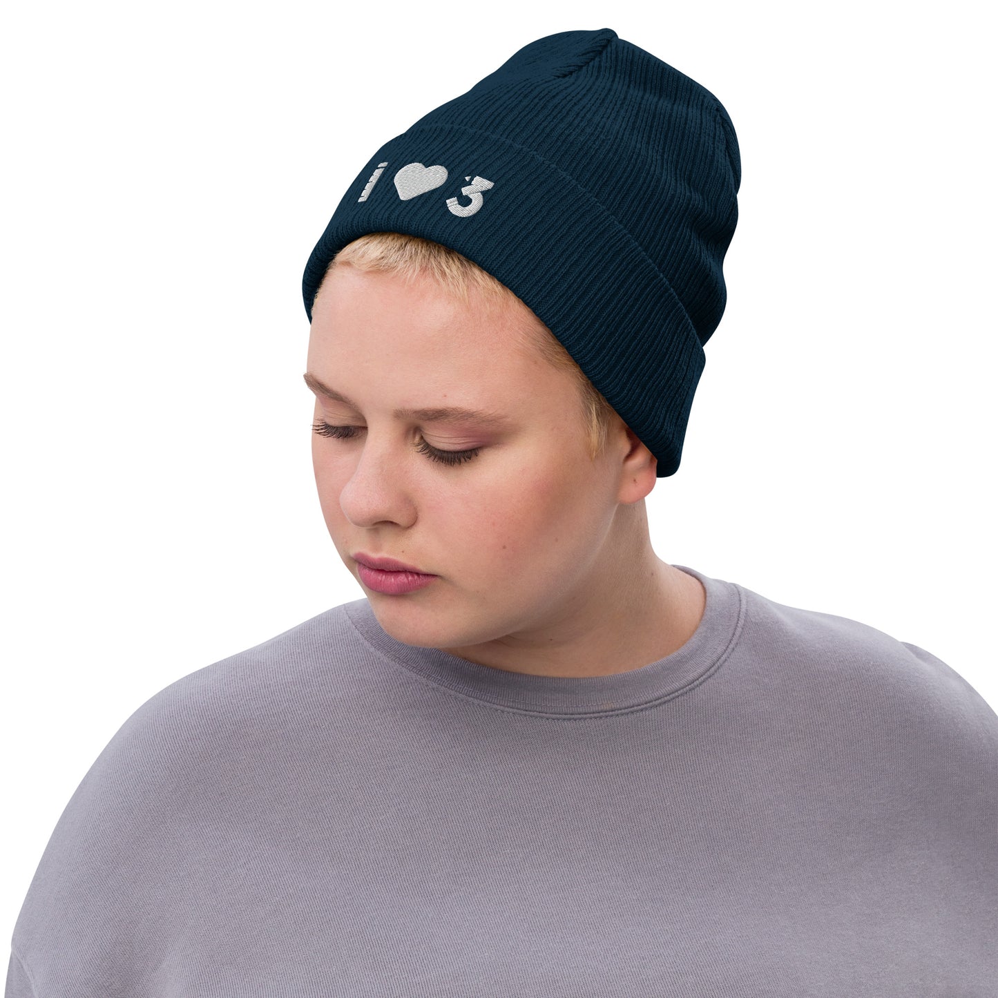 Gorro de punto acanalado - LAUSD - ThirdStreetES - WhiteHeartLogo