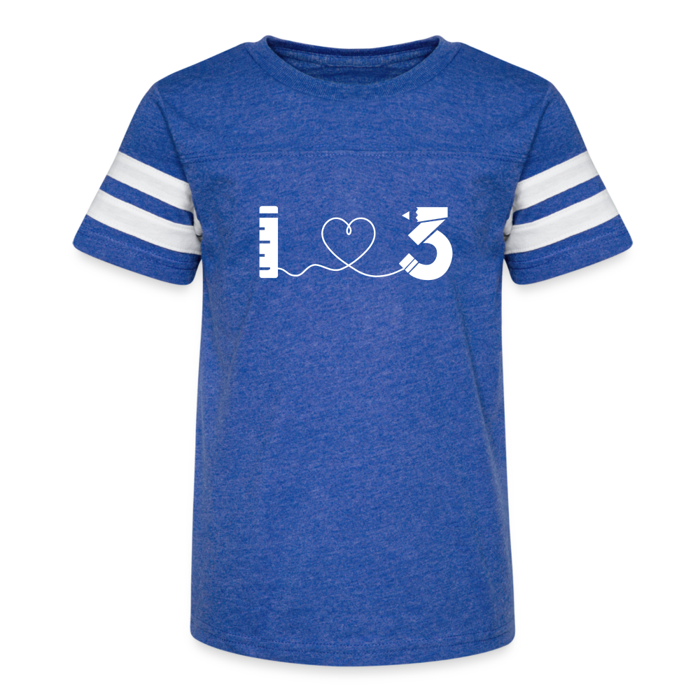 Kid's Football Tee - LAUSD - ThirdStreetES - vintage royal/white