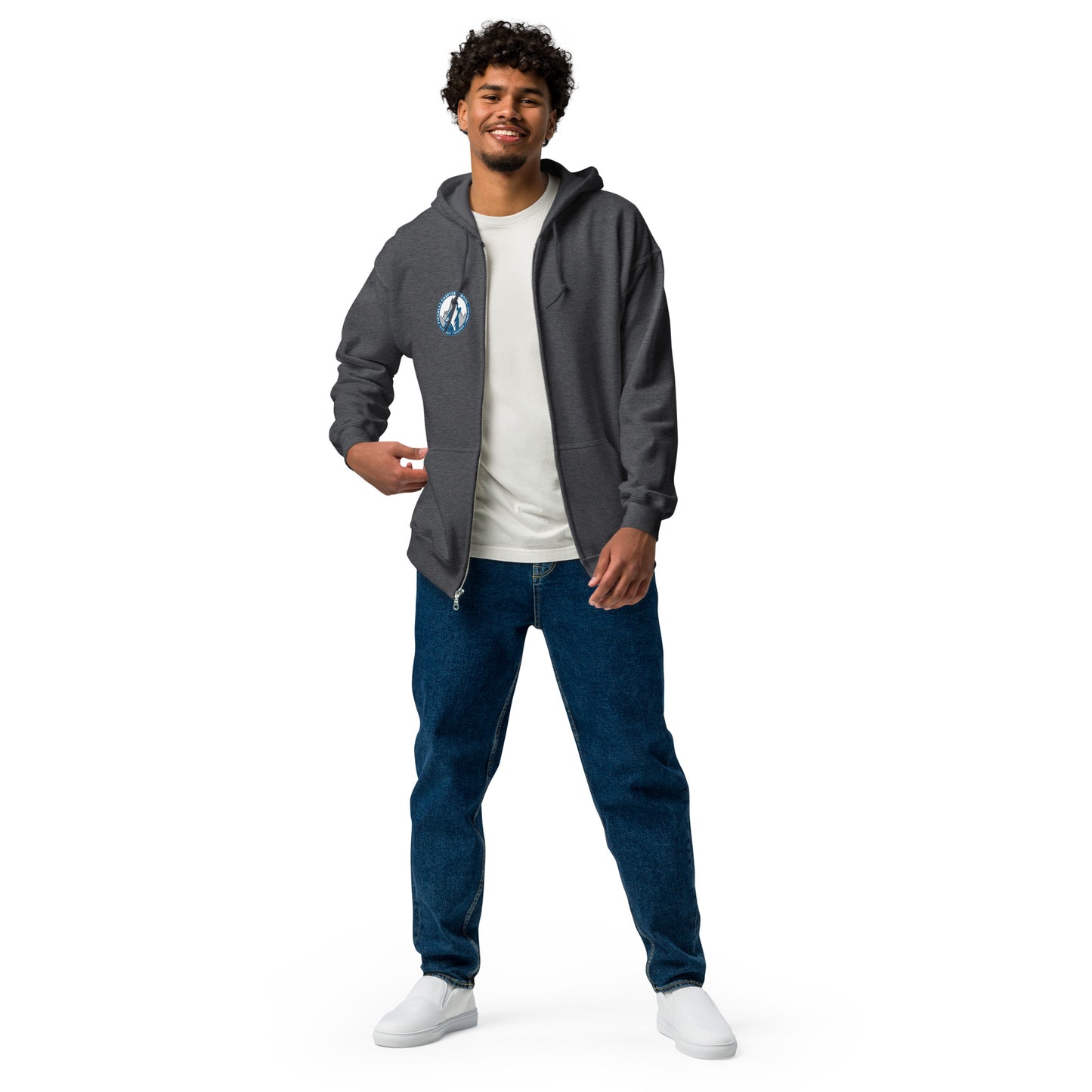 Sudadera unisex con capucha y cremallera de mezcla gruesa para adultos - Gildan - Pinnacle