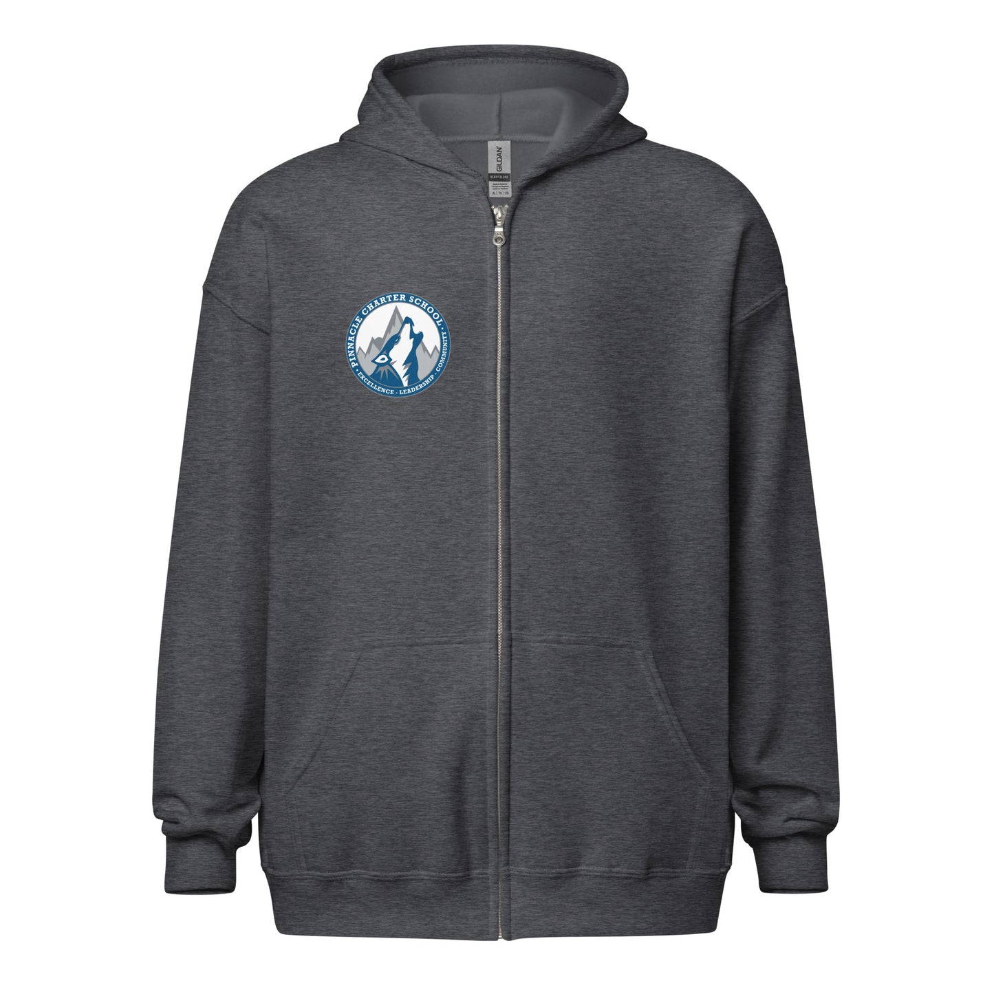 Sudadera unisex con capucha y cremallera de mezcla gruesa para adultos - Gildan - Pinnacle