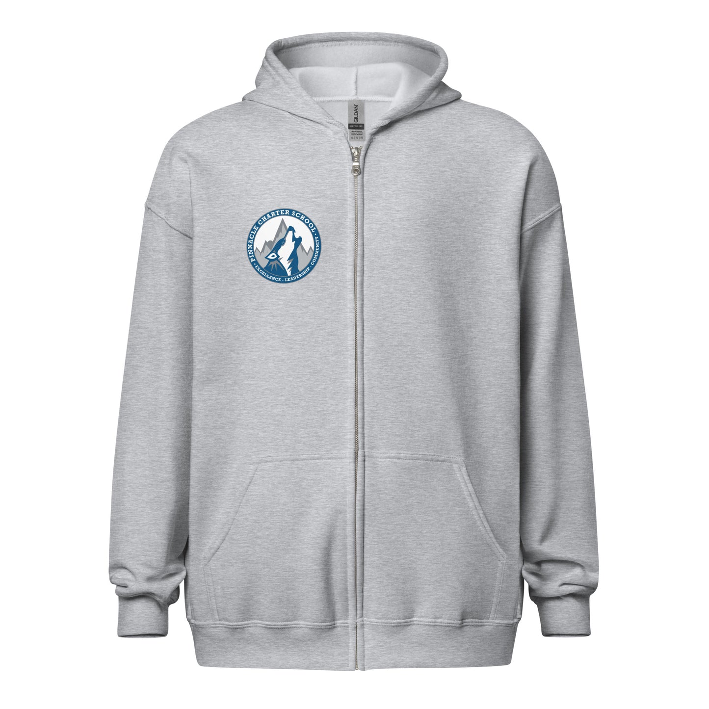 Sudadera unisex con capucha y cremallera de mezcla gruesa para adultos - Gildan - Pinnacle
