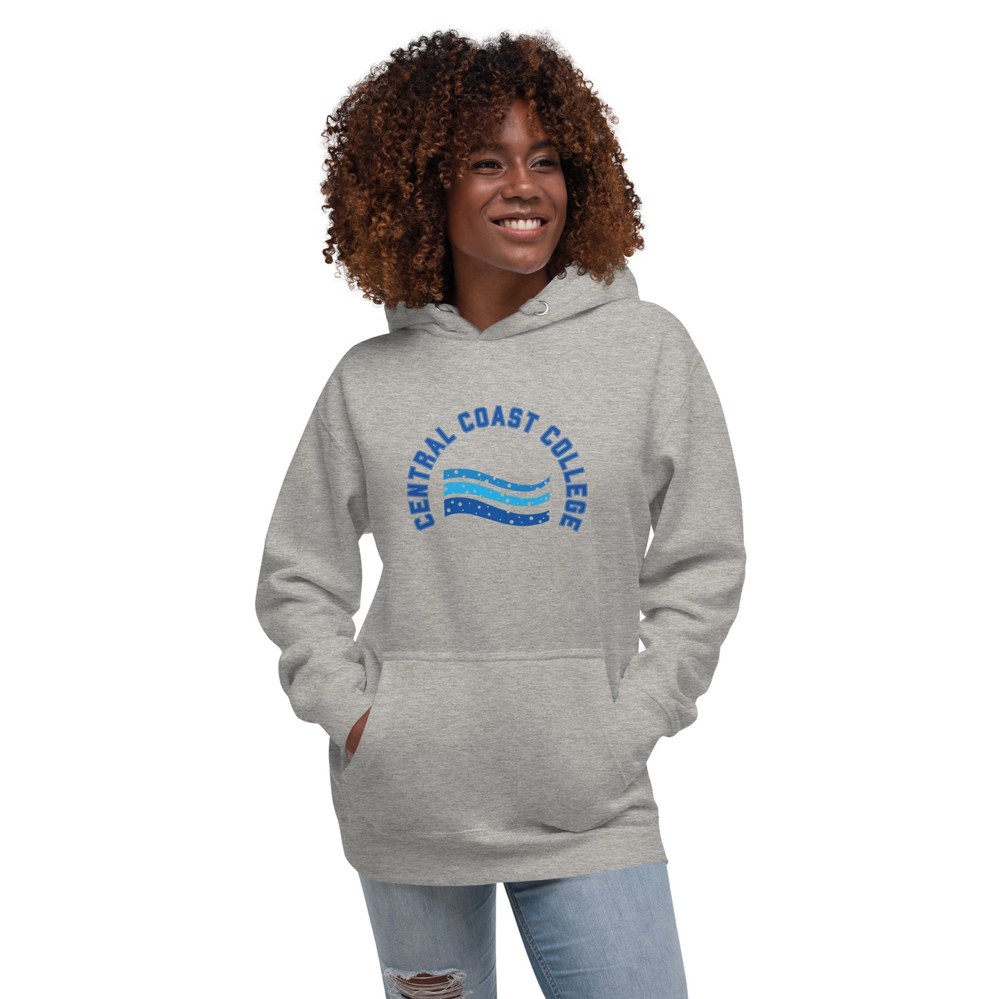 Sudadera unisex con capucha de algodón con ondas