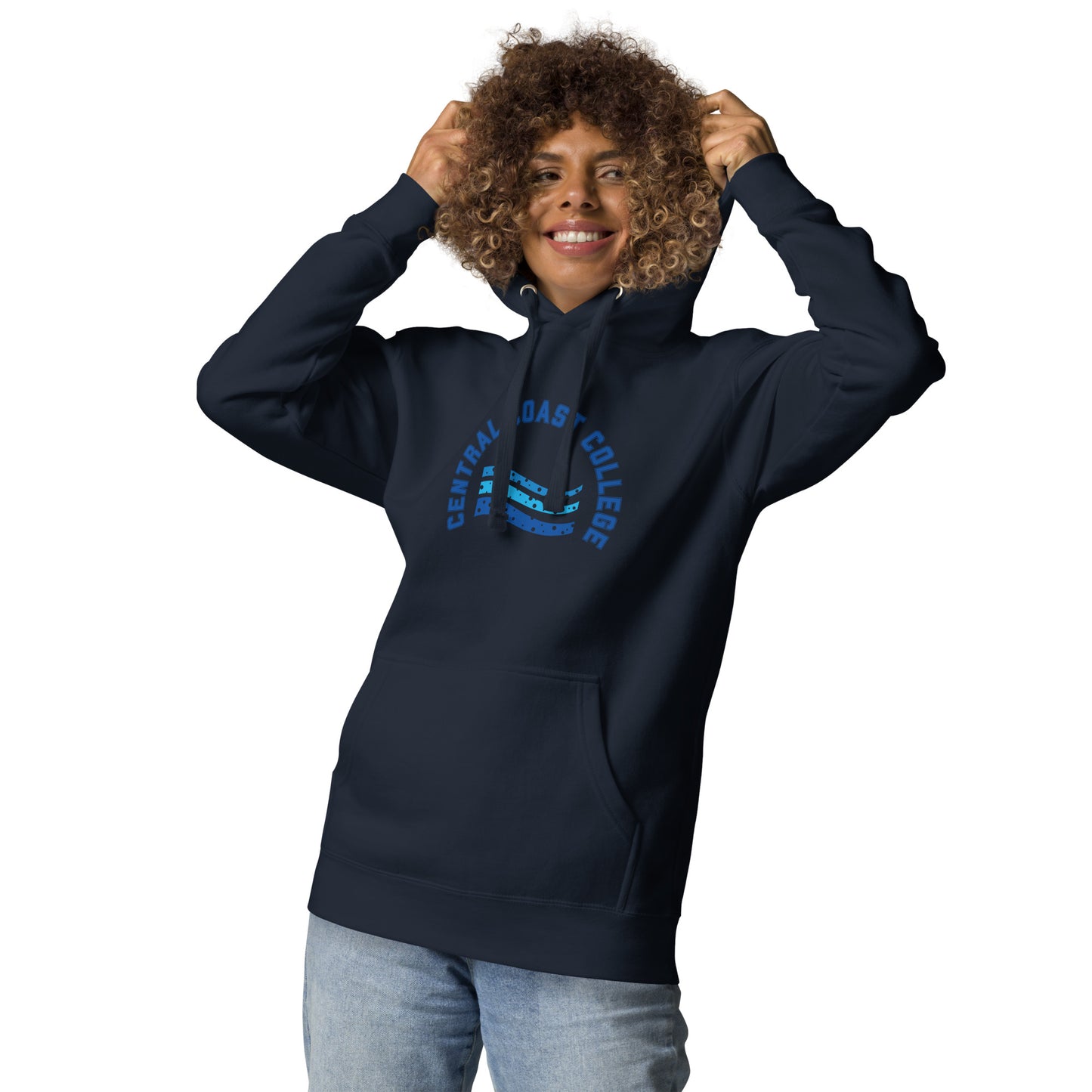 Sudadera unisex con capucha de algodón con ondas