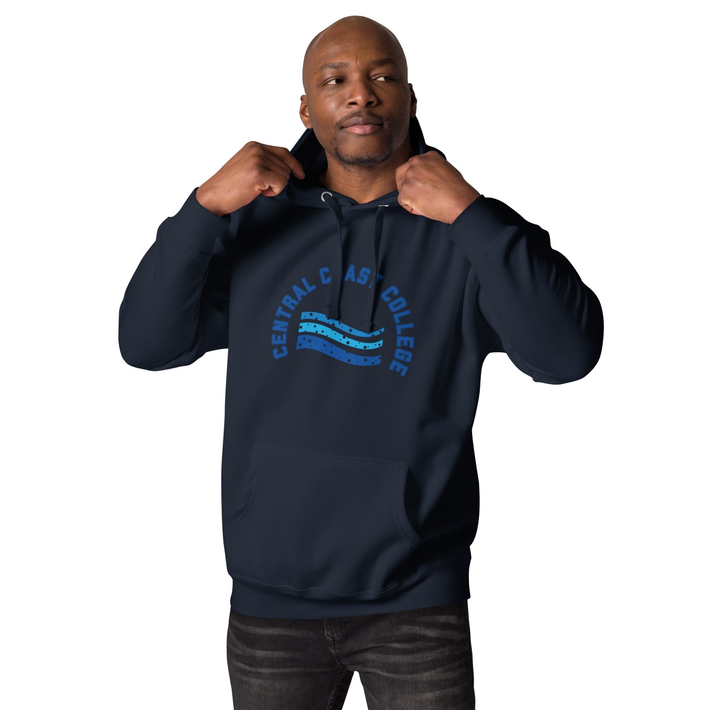 Sudadera unisex con capucha de algodón con ondas