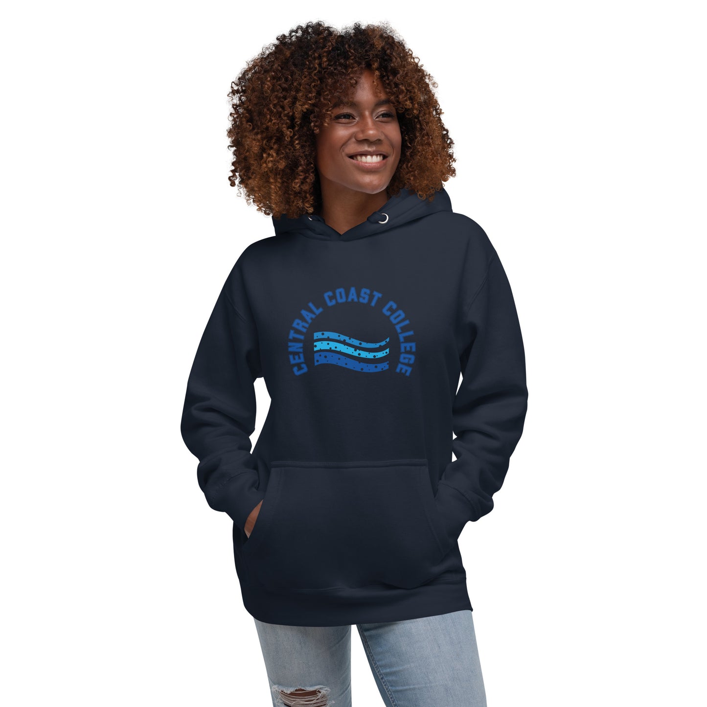 Sudadera unisex con capucha de algodón con ondas