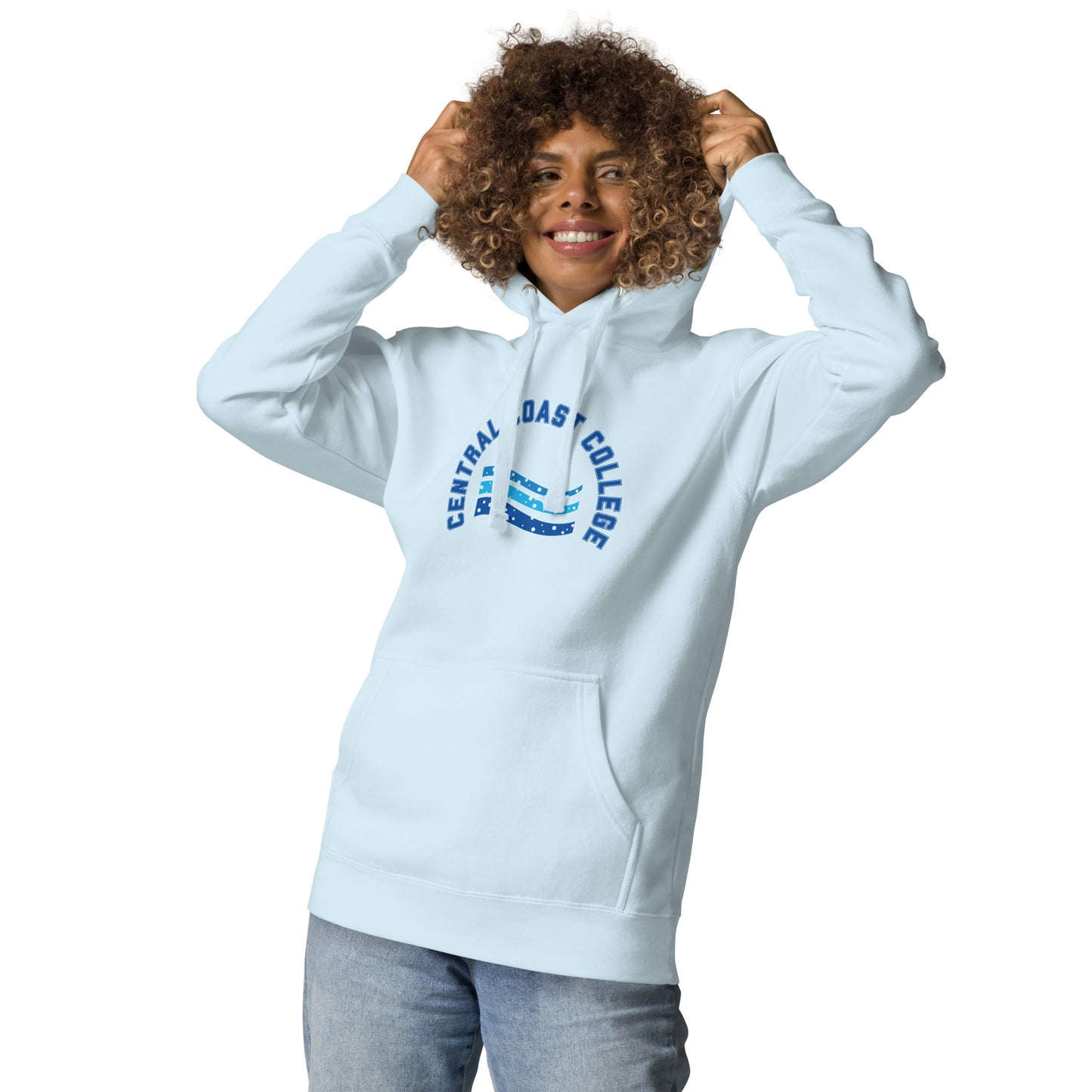 Sudadera unisex con capucha de algodón con ondas