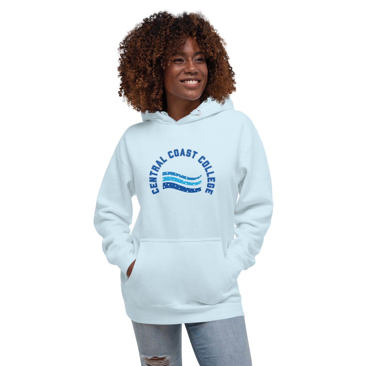Sudadera unisex con capucha de algodón con ondas