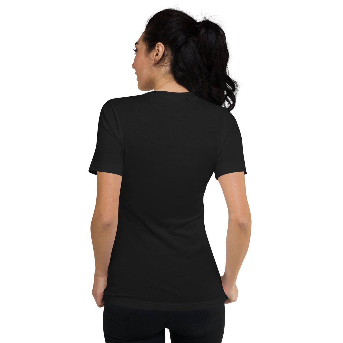 Camiseta con cuello en V y logotipo CCC para mujer