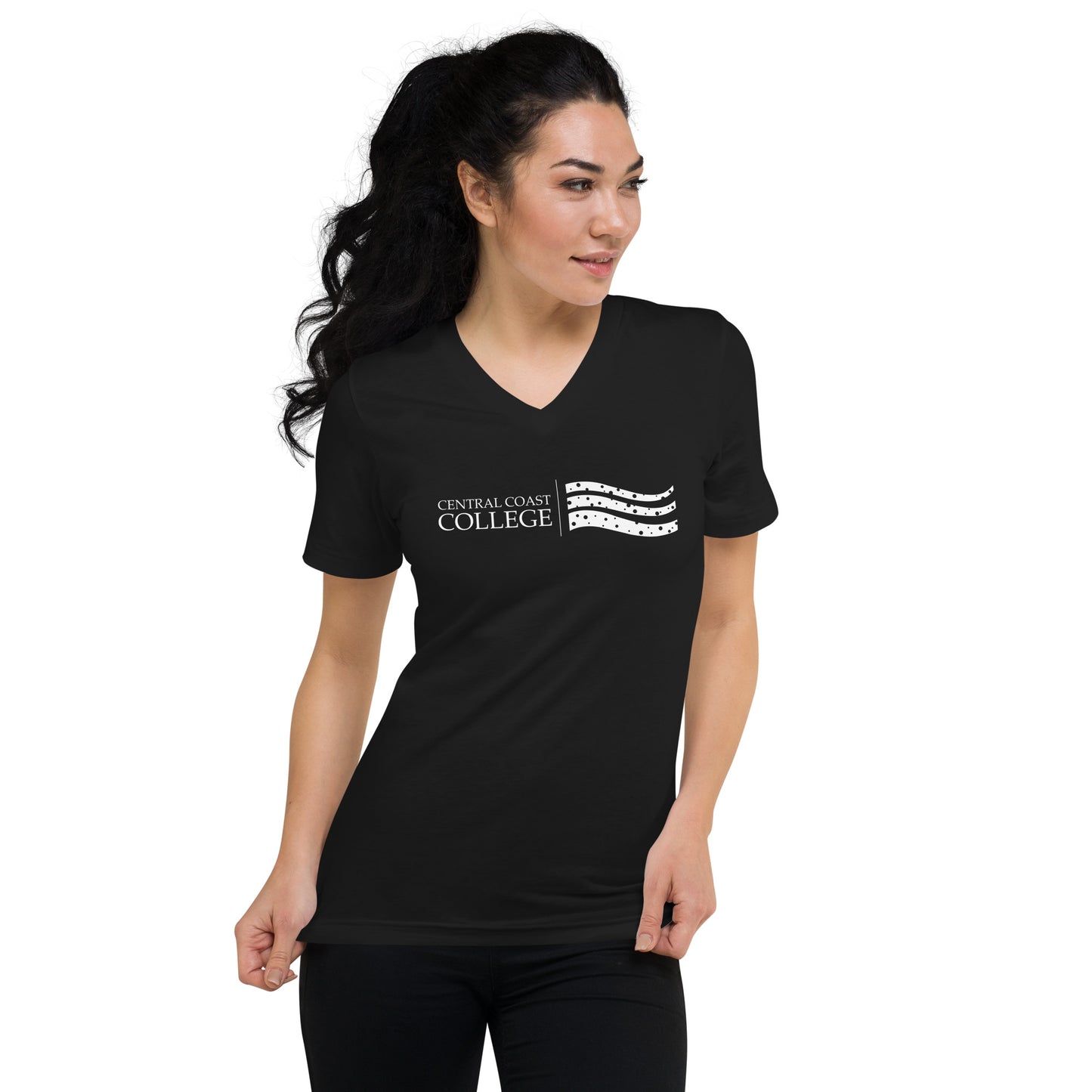 Camiseta con cuello en V y logotipo CCC para mujer