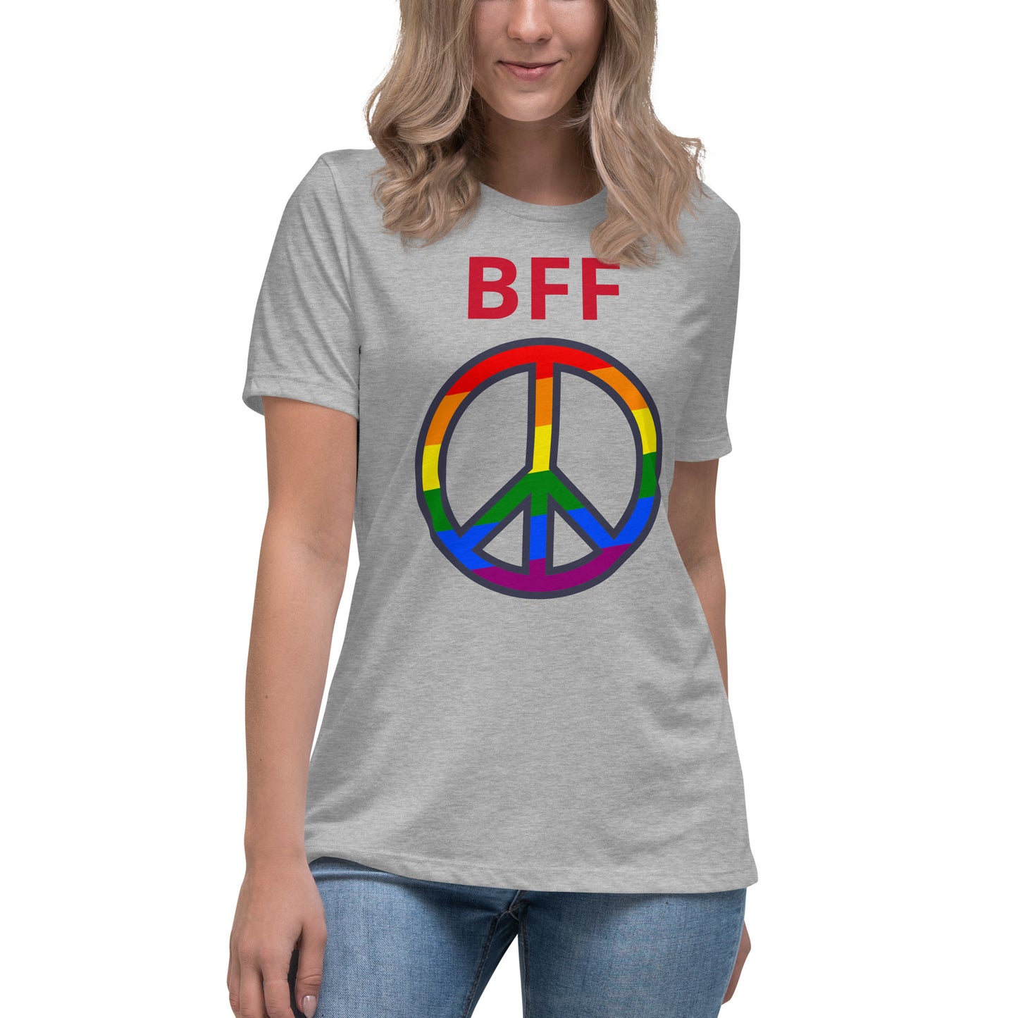Camiseta BFF & Peace - Camiseta relajada para mujer - ELLACO