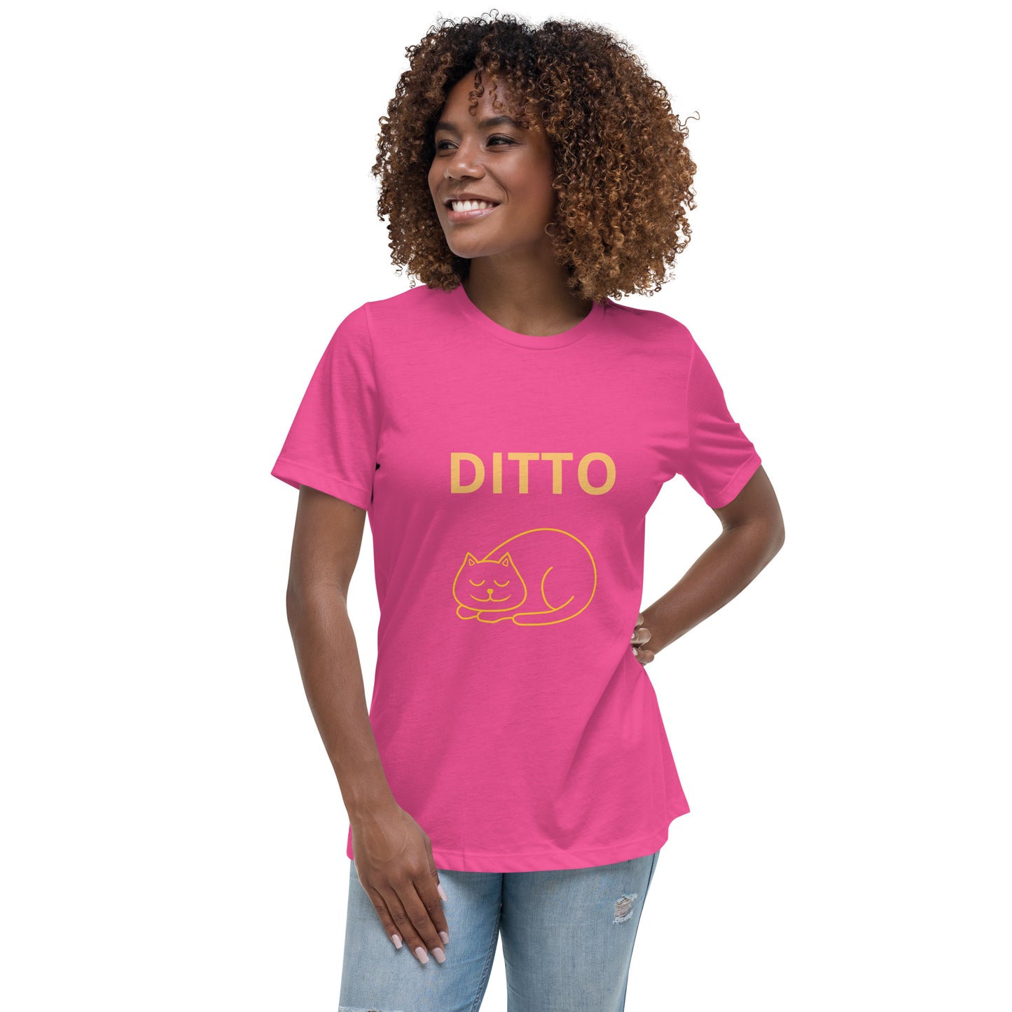 Sleeping Ditto Cat - Women's T-shirt - Bella+Canvas - ELLACO