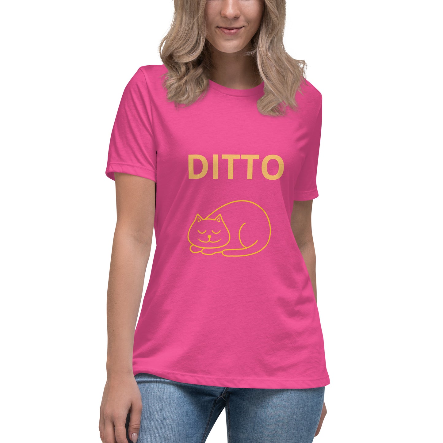 Sleeping Ditto Cat - Women's T-shirt - Bella+Canvas - ELLACO