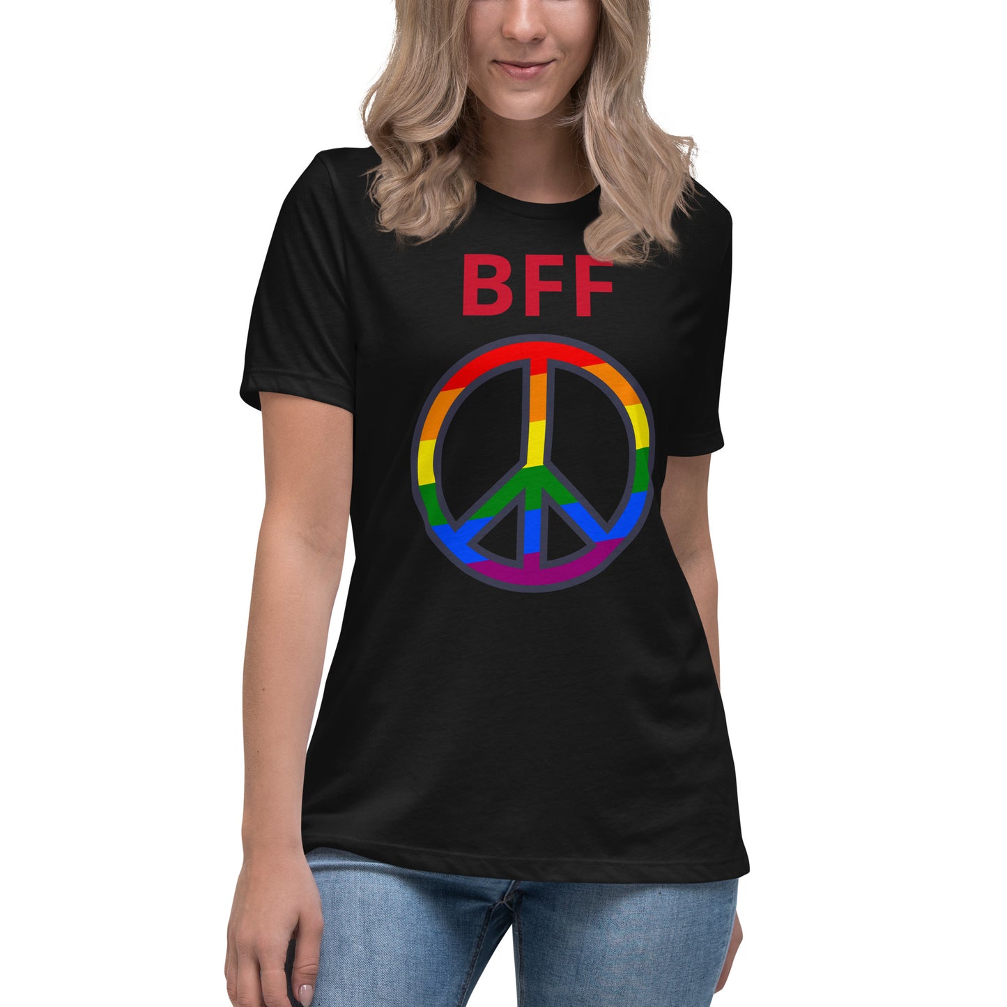 Camiseta BFF & Peace - Camiseta relajada para mujer - ELLACO
