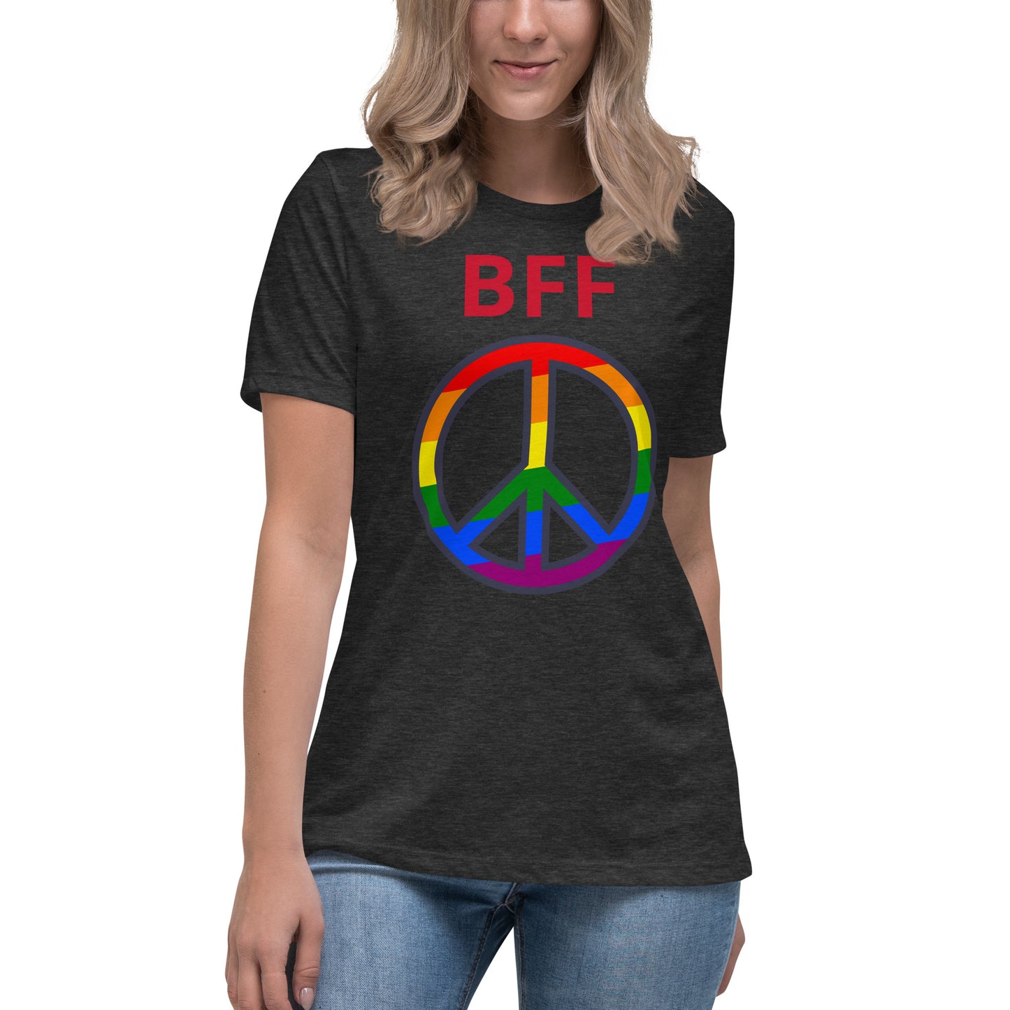 Camiseta BFF & Peace - Camiseta relajada para mujer - ELLACO