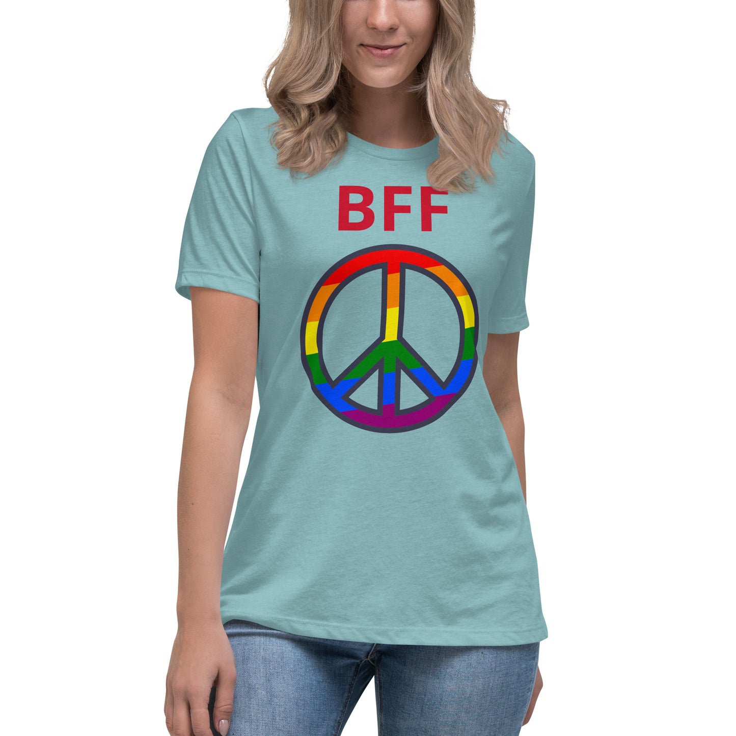 Camiseta BFF & Peace - Camiseta relajada para mujer - ELLACO