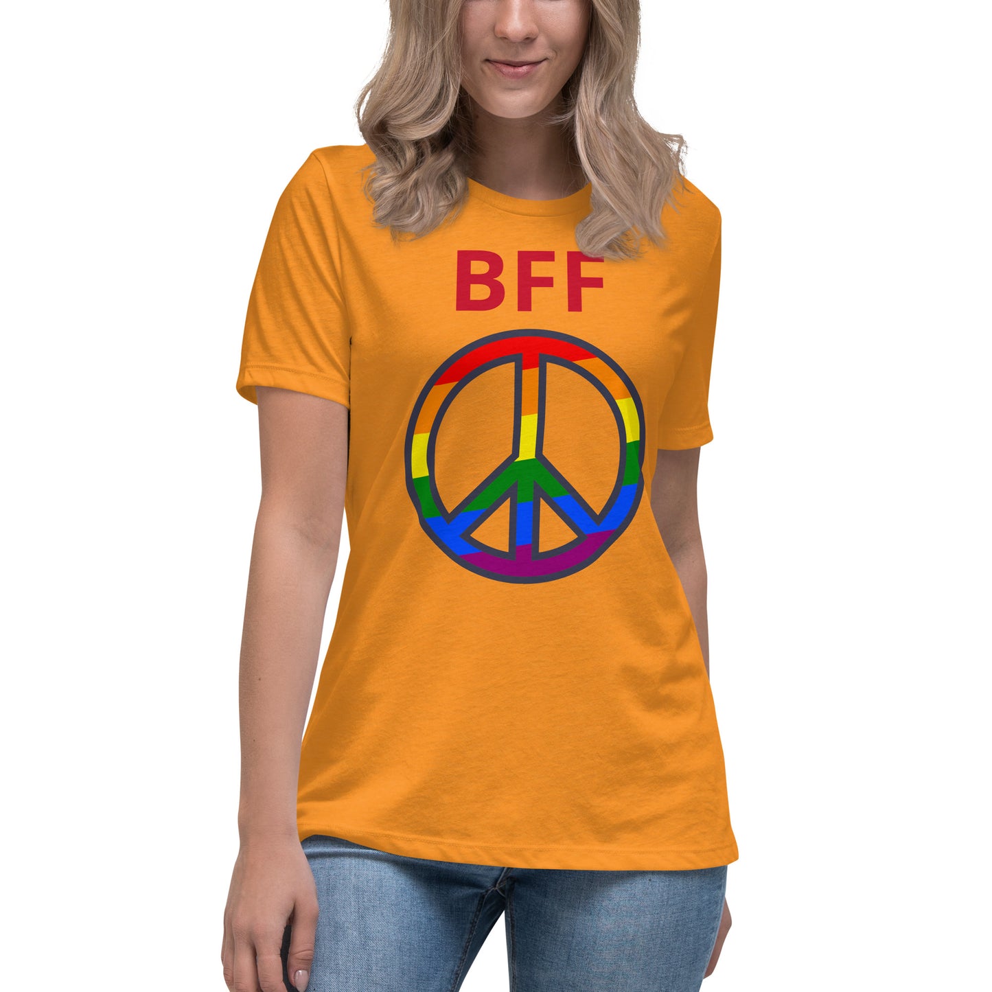 Camiseta BFF & Peace - Camiseta relajada para mujer - ELLACO
