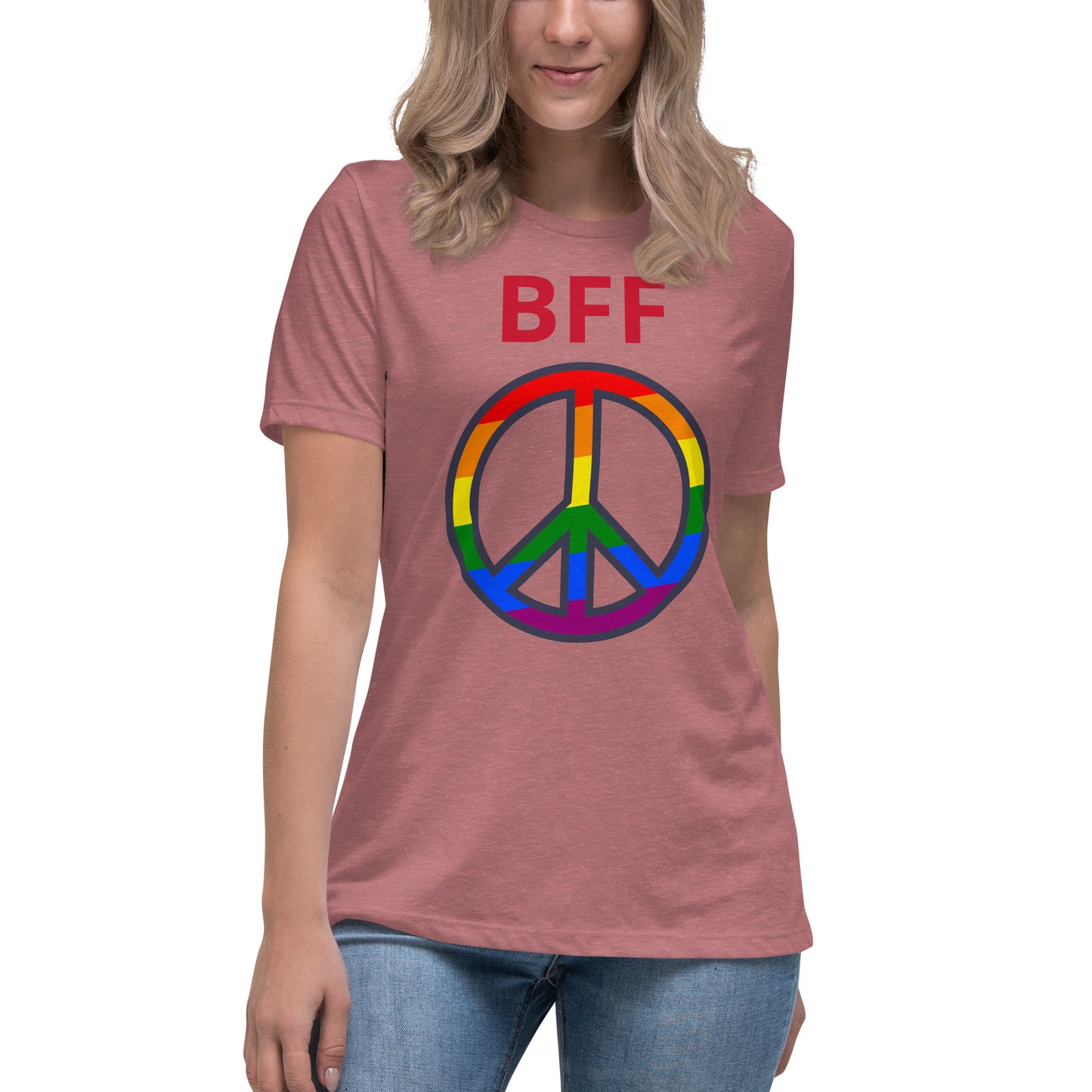 Camiseta BFF & Peace - Camiseta relajada para mujer - ELLACO