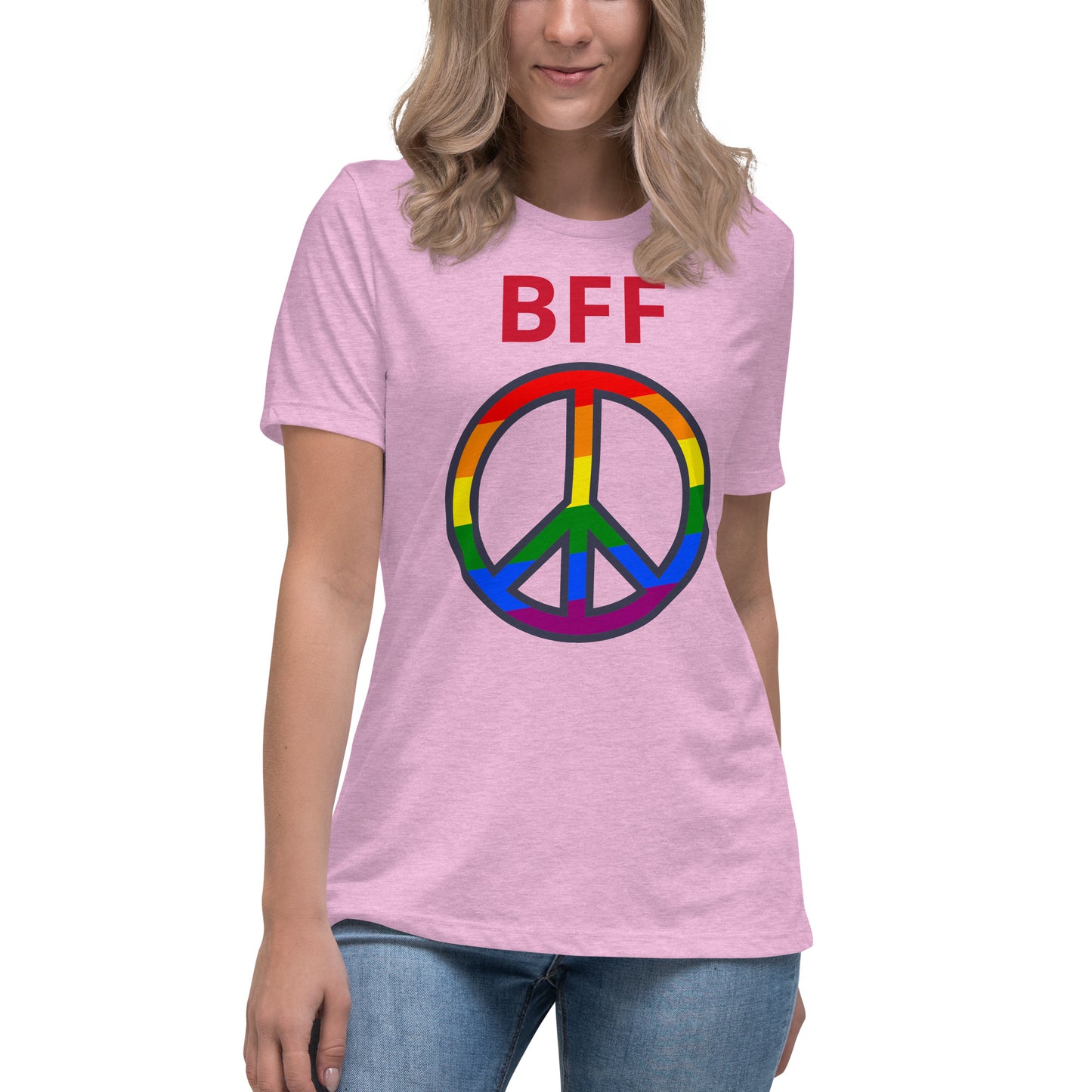 Camiseta BFF & Peace - Camiseta relajada para mujer - ELLACO