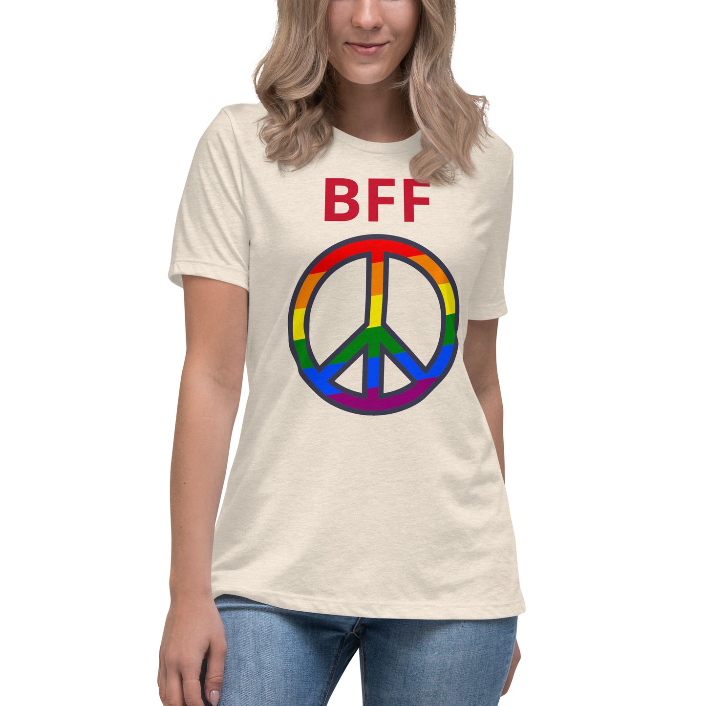 Camiseta BFF & Peace - Camiseta relajada para mujer - ELLACO