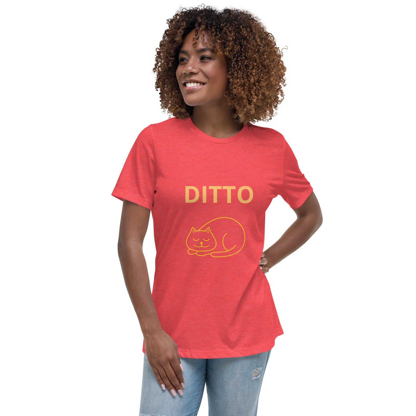 Sleeping Ditto Cat - Women's T-shirt - Bella+Canvas - ELLACO