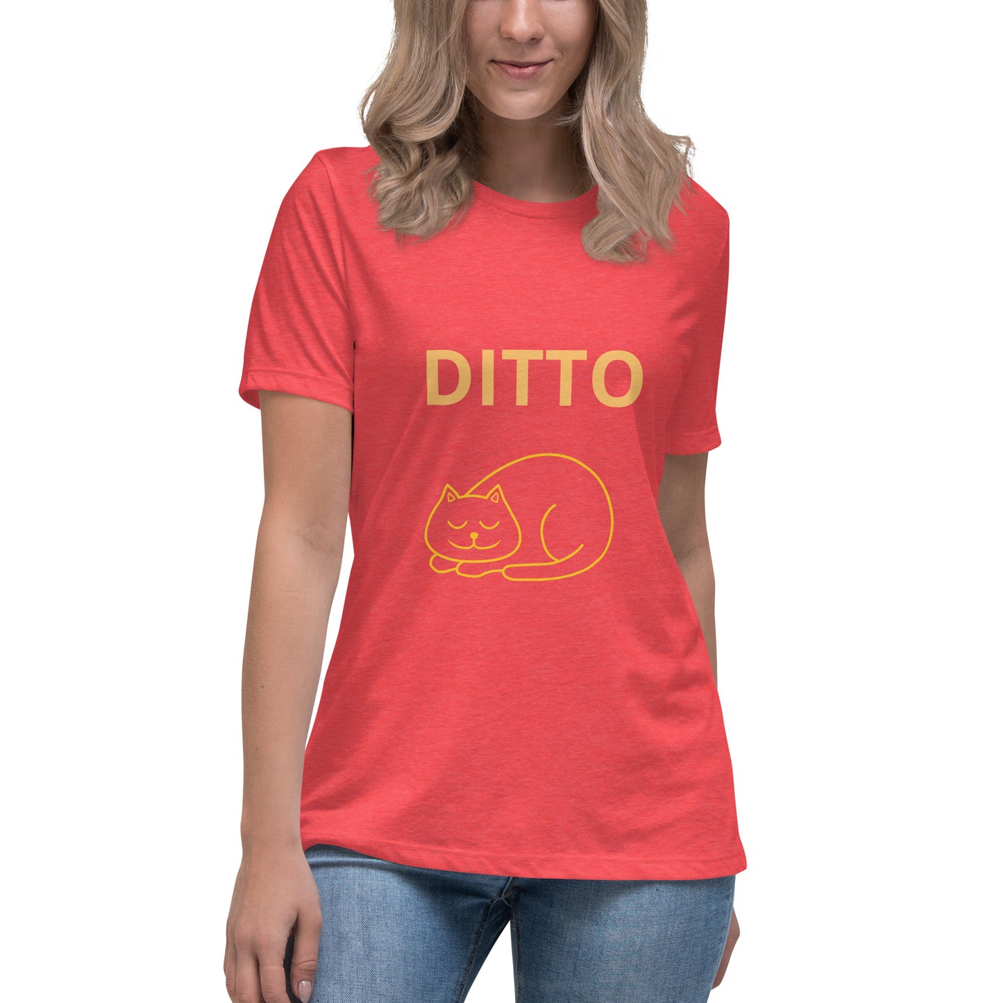 Sleeping Ditto Cat - Women's T-shirt - Bella+Canvas - ELLACO