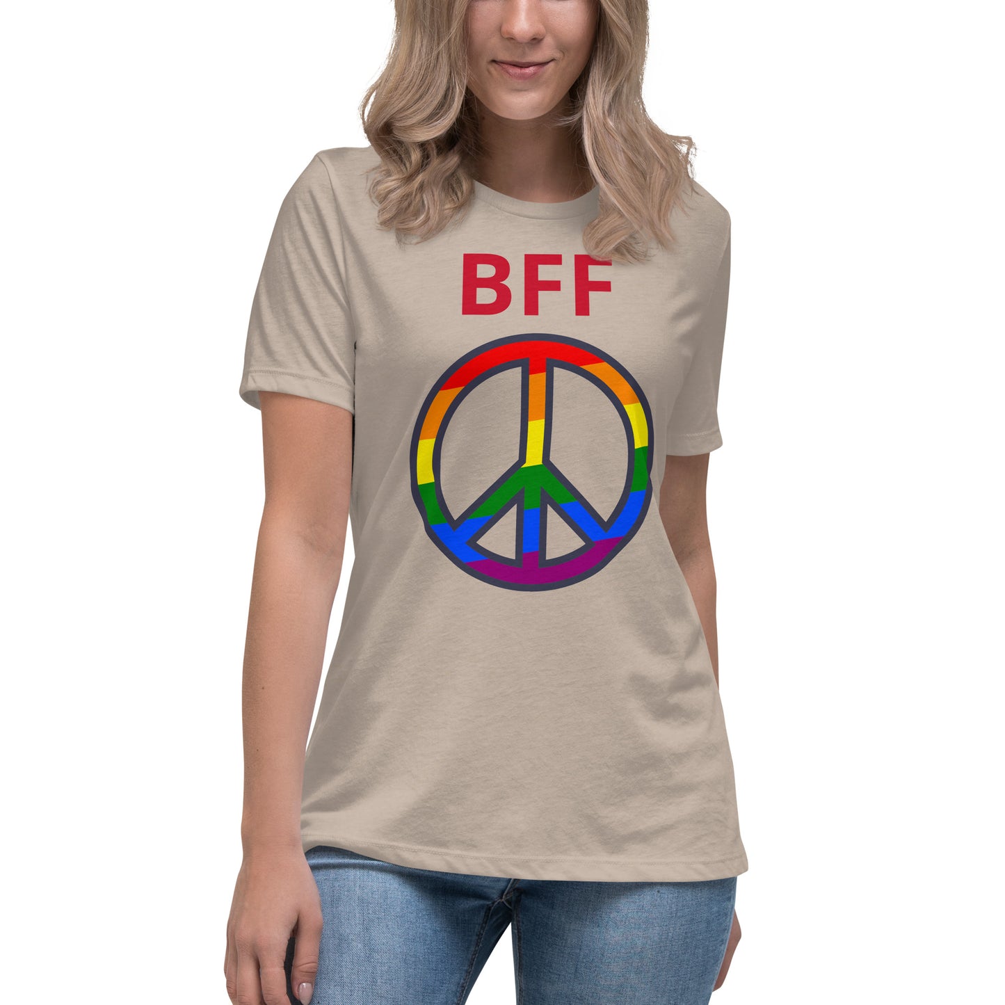 Camiseta BFF & Peace - Camiseta relajada para mujer - ELLACO