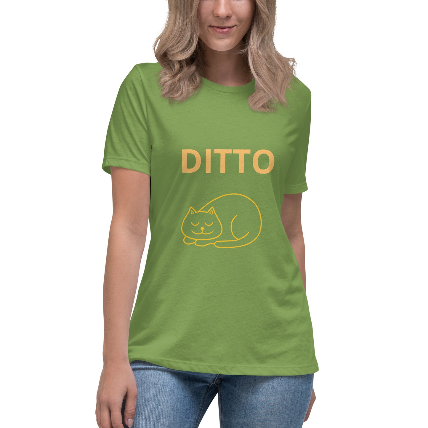 Sleeping Ditto Cat - Women's T-shirt - Bella+Canvas - ELLACO