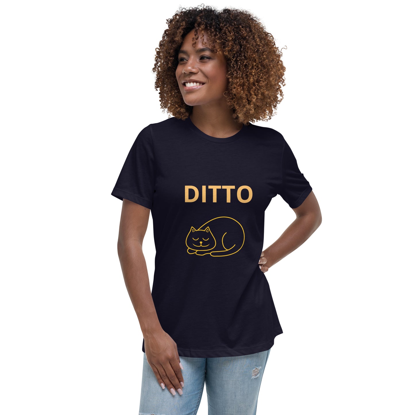 Sleeping Ditto Cat - Women's T-shirt - Bella+Canvas - ELLACO