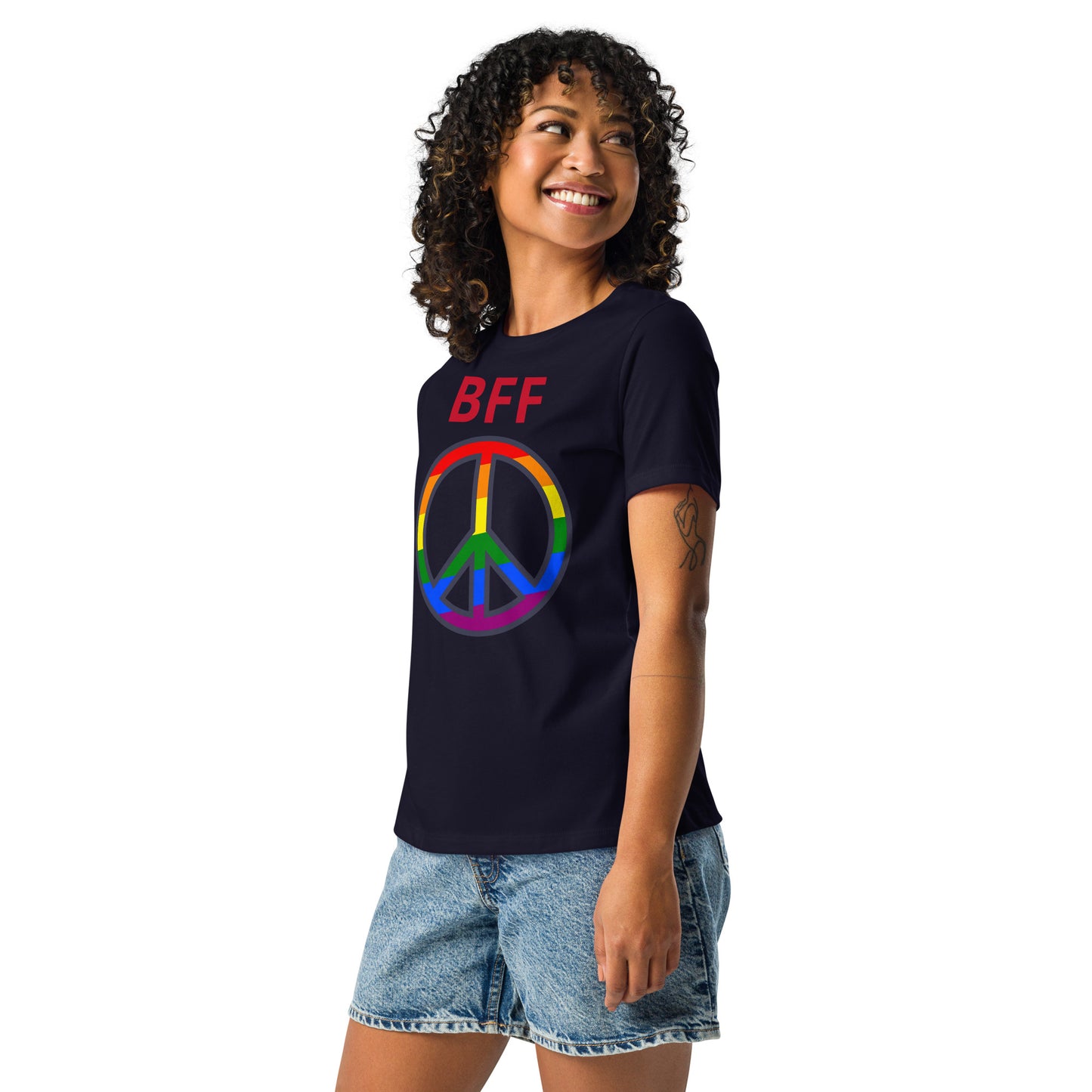 Camiseta BFF & Peace - Camiseta relajada para mujer - ELLACO