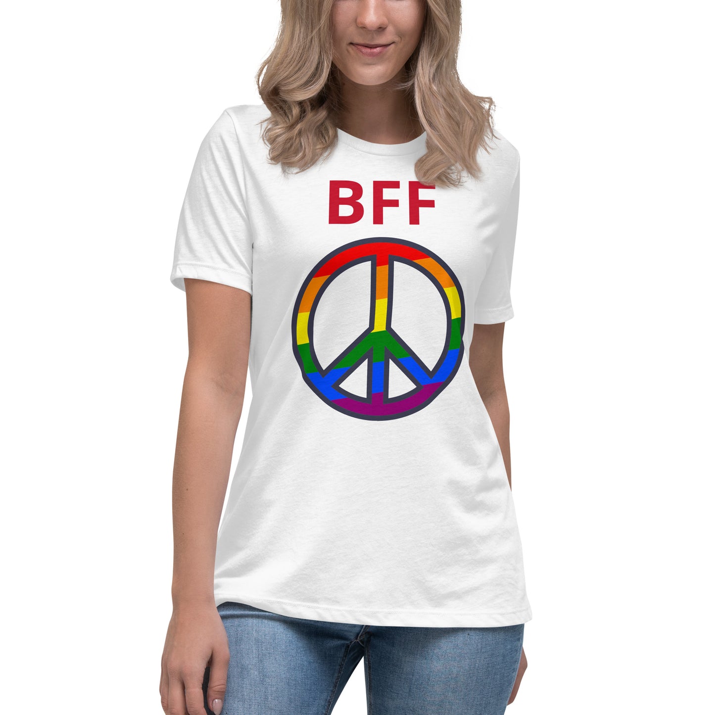 Camiseta BFF & Peace - Camiseta relajada para mujer - ELLACO