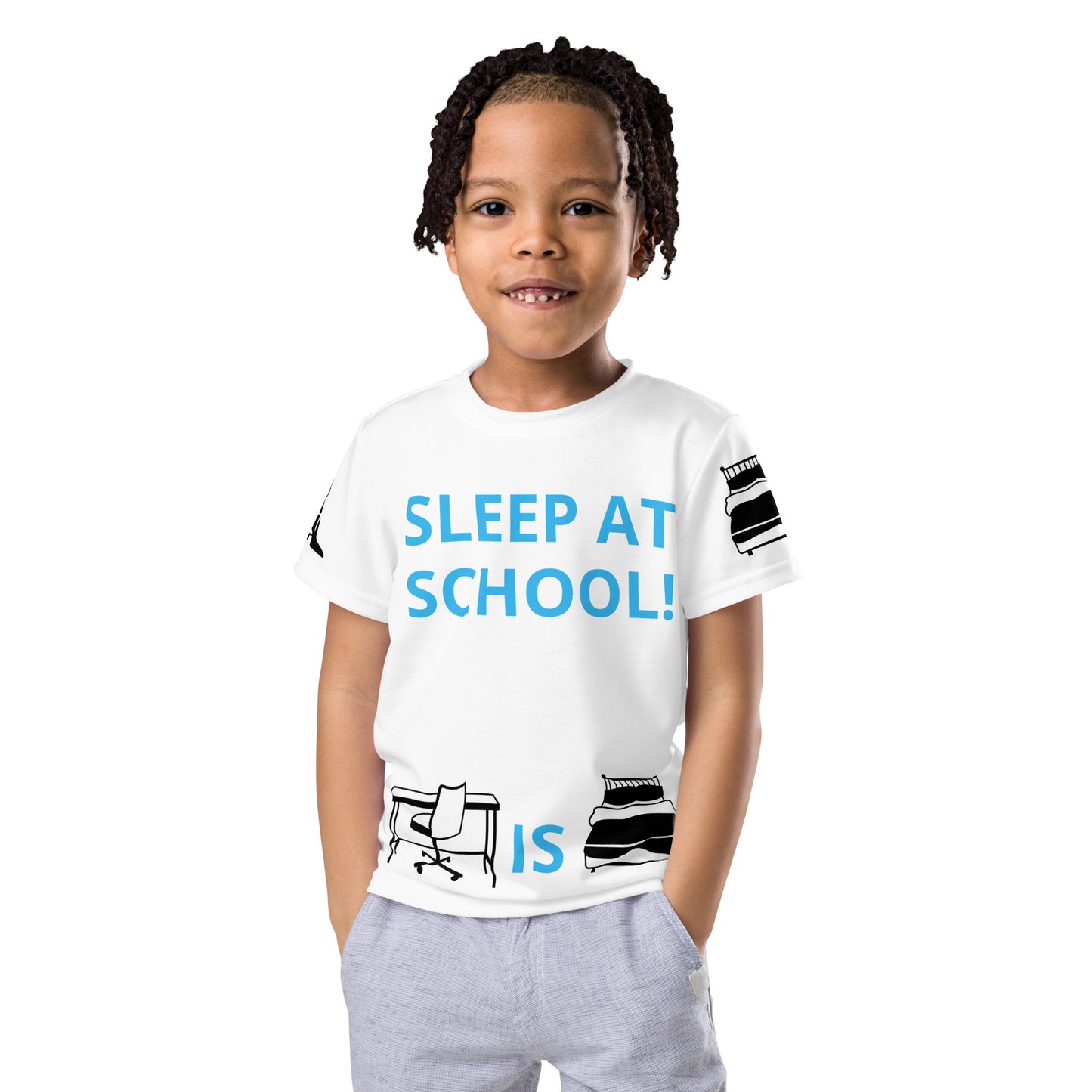 SLEEP AT SCHOOL! - Kids crew neck t-shirt - ELLACO