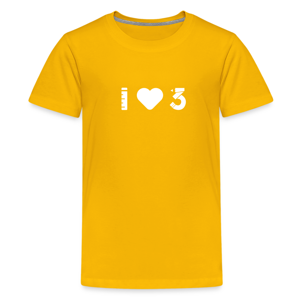Youth Short Sleeve T-Shirt - LAUSD - ThirdStreetES - WhiteHeartLogo - sun yellow