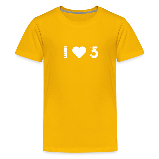 Youth Short Sleeve T-Shirt - LAUSD - ThirdStreetES - WhiteHeartLogo - sun yellow