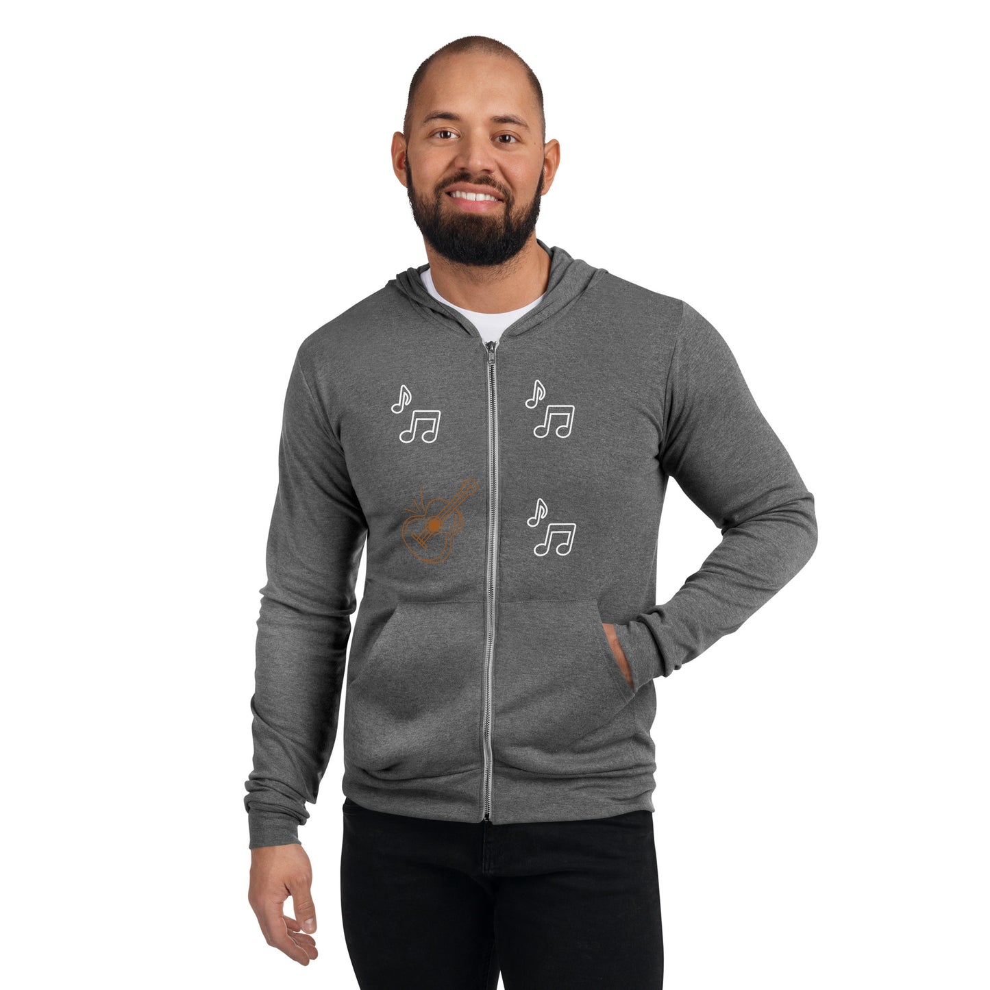 GUITARRA - Sudadera unisex con cremallera - ELLACO