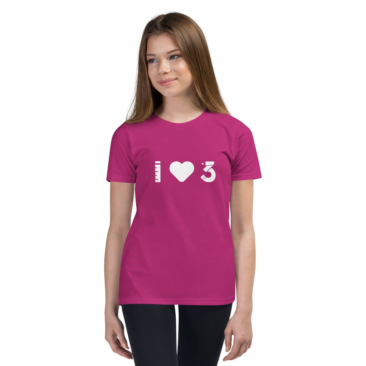 Camiseta de manga corta para jóvenes - LAUSD - ThirdStreetES - WhiteHeartLogo