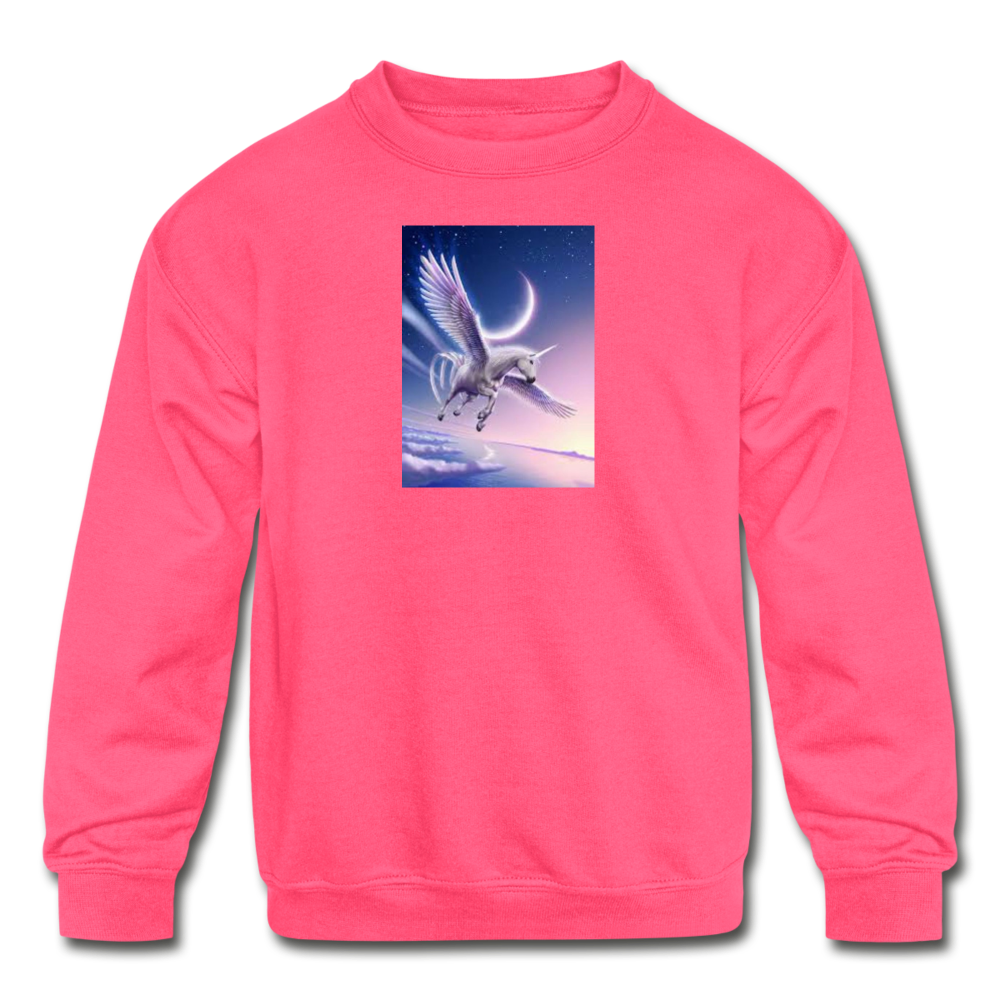 Youth Crewneck Sweatshirt - Gildan - AlicornAcademy - neon pink